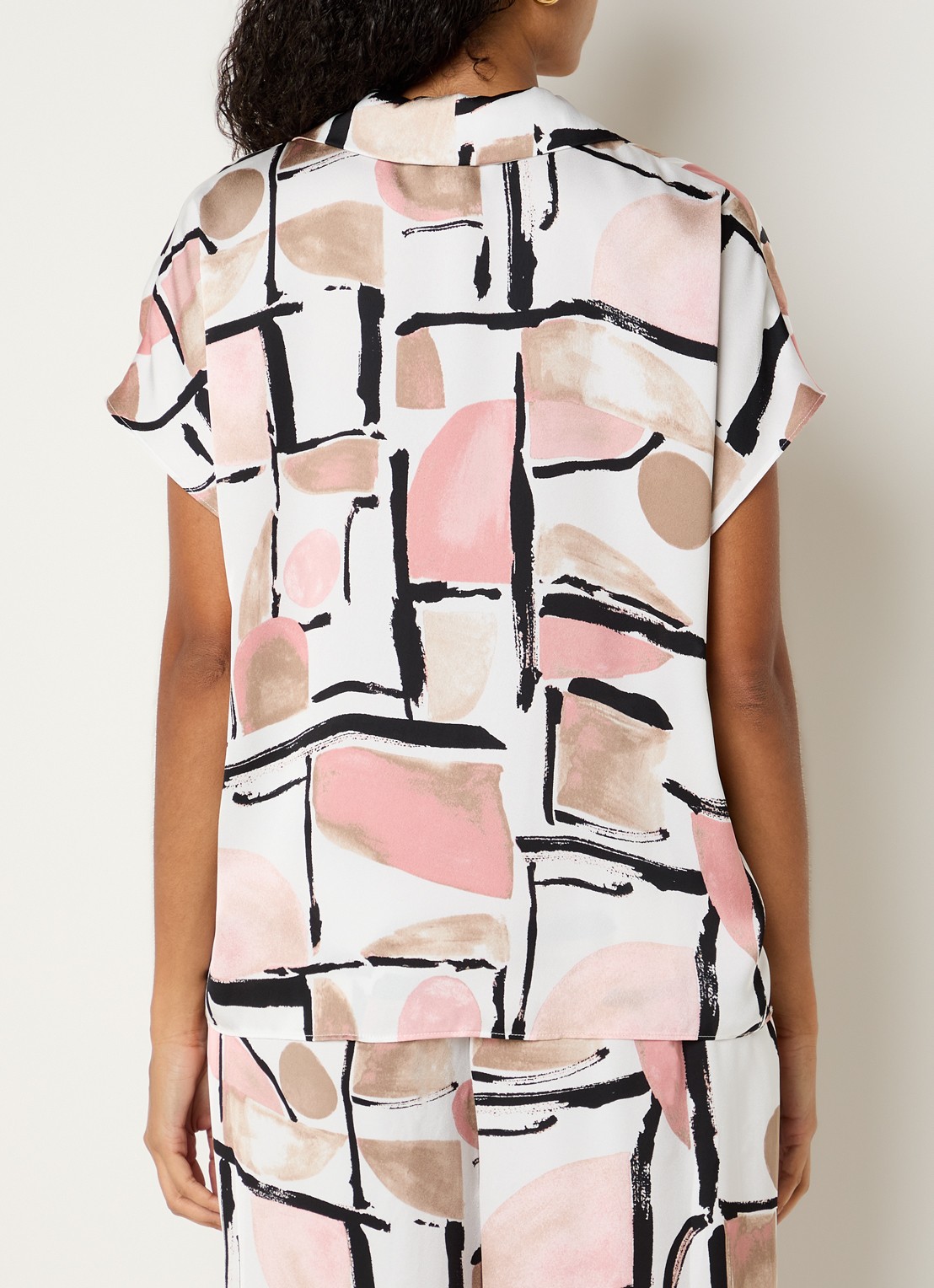Joseph Ribkoff Top met print en V-hals - achterkant wit