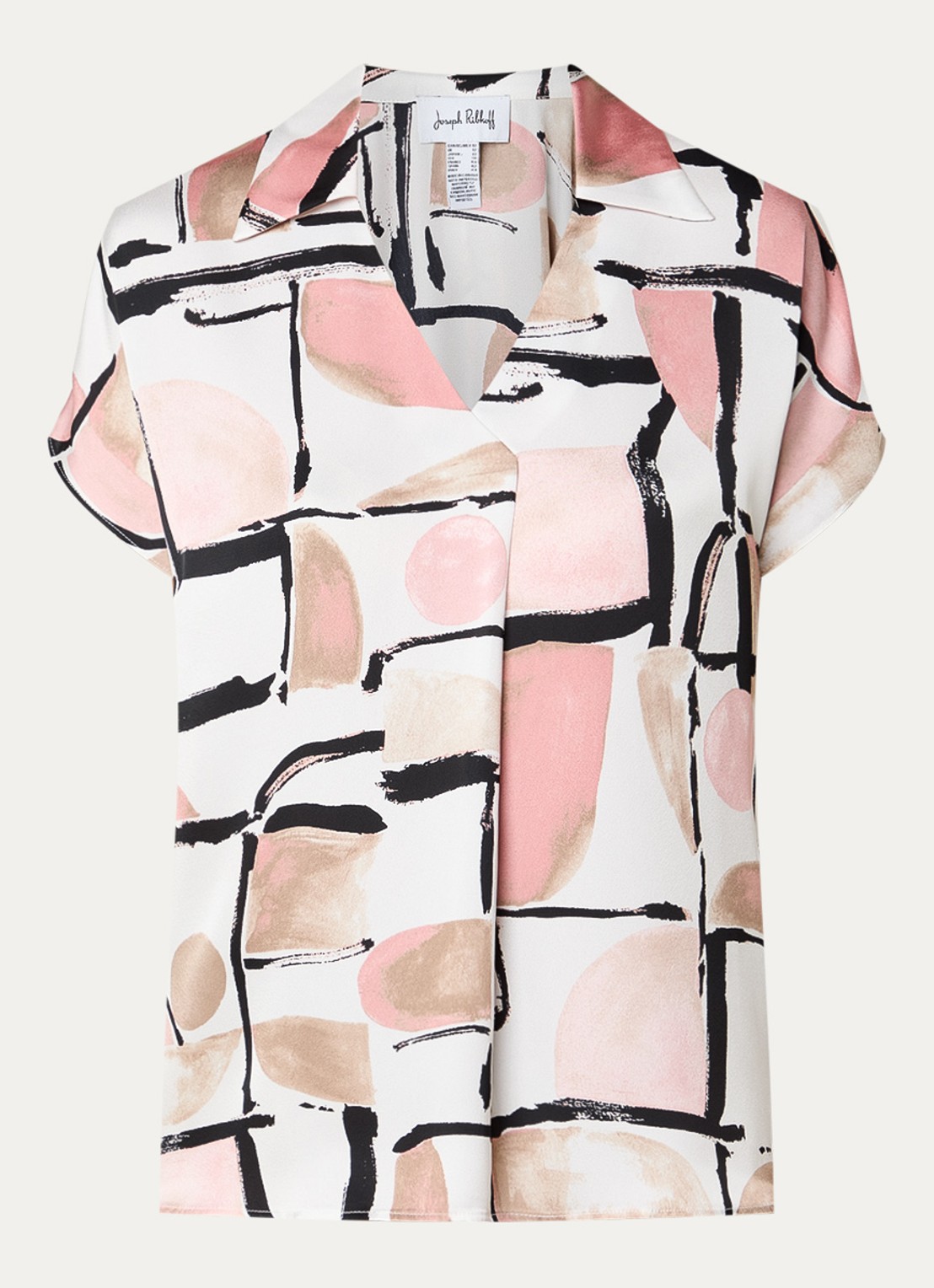 Joseph Ribkoff Top met print en V-hals - voorkant 3 wit