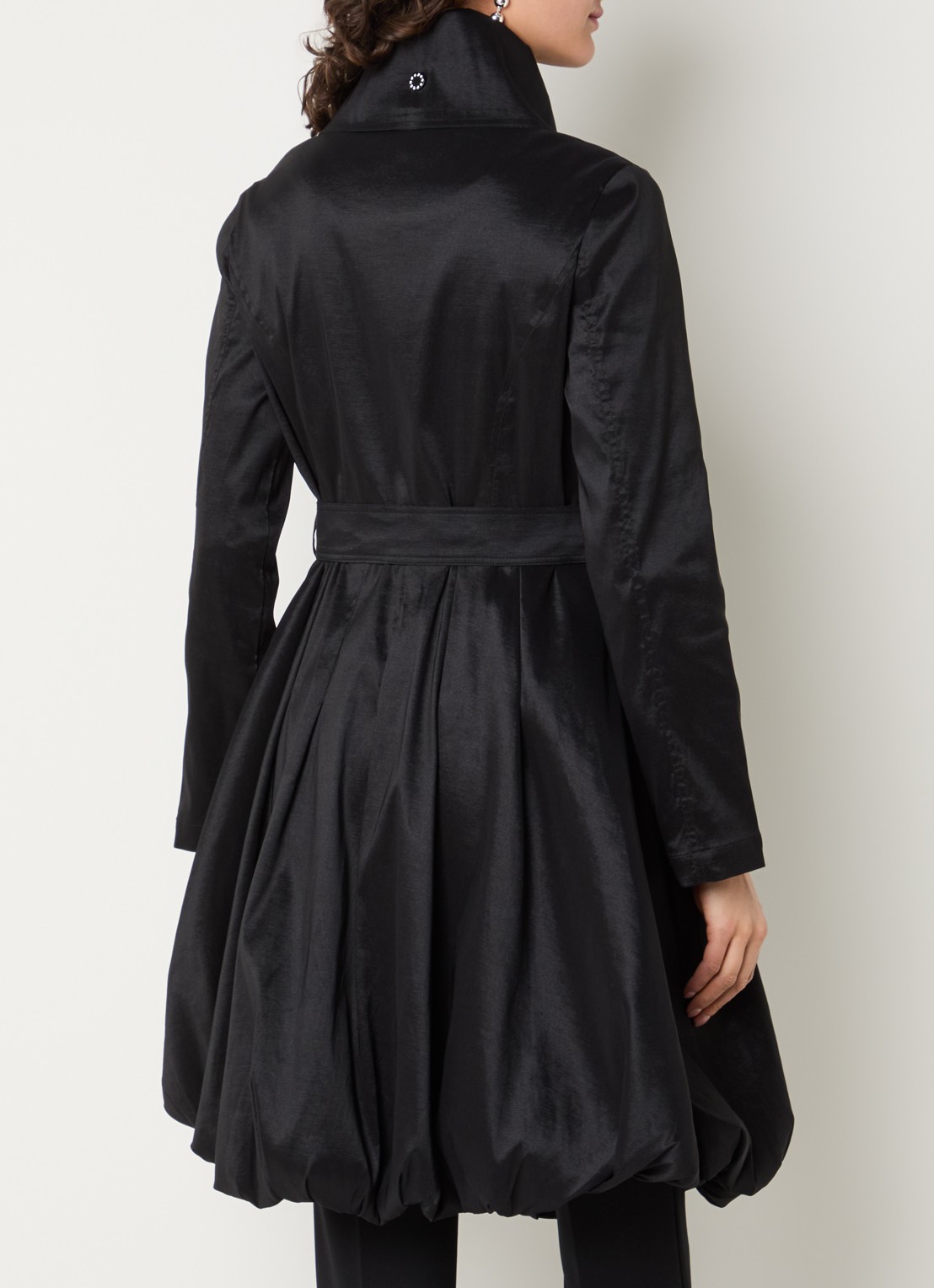 Joseph Ribkoff Trenchcoat met strikceintuur en steekzakken - achterkant 3 zwart