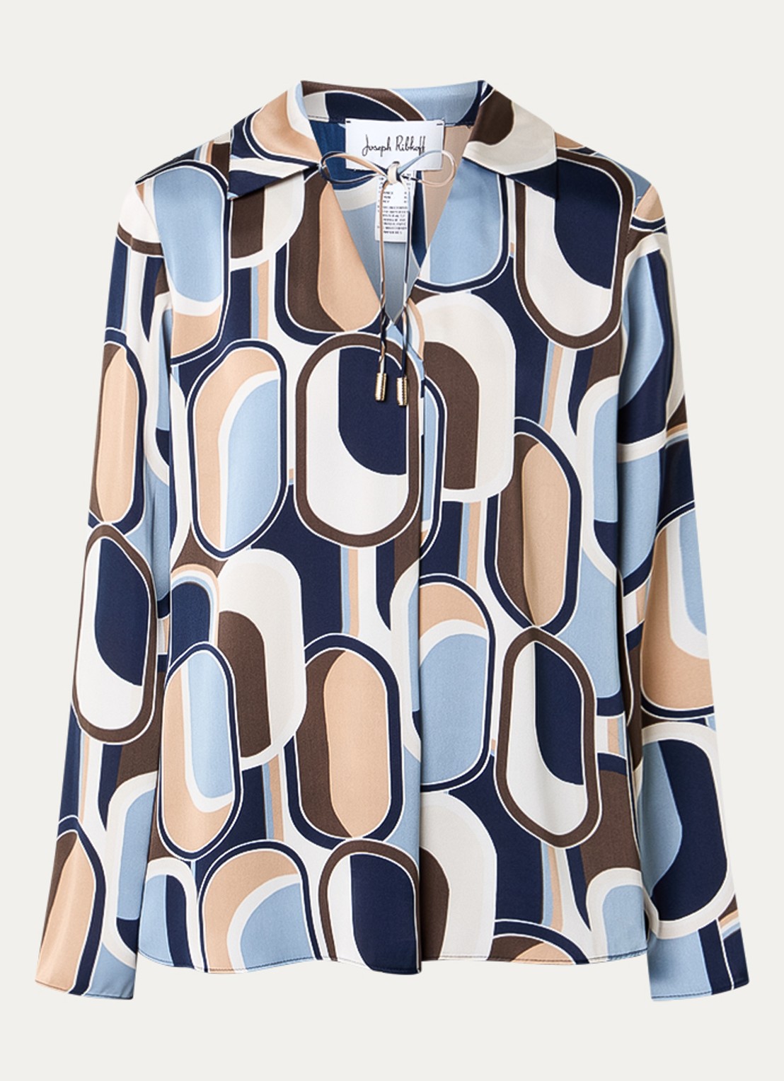 Joseph Ribkoff Tuniek met print en kraag - voorkant blauwgrijs
