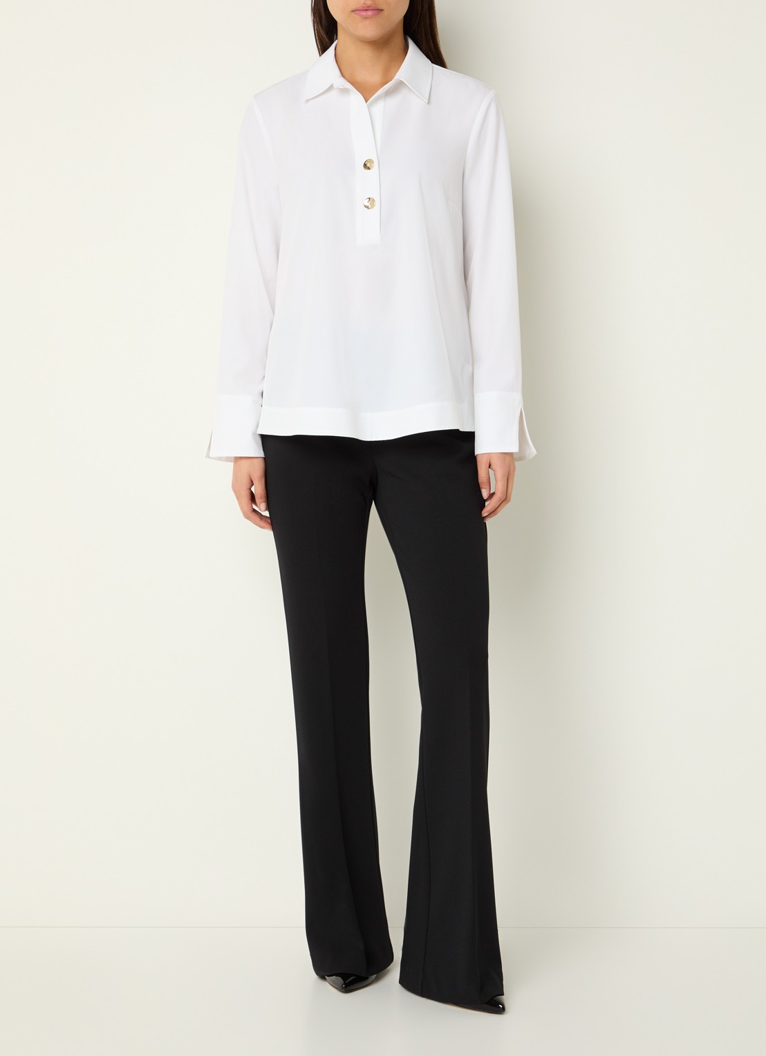 Joseph Ribkoff Tuniek met trompetmouw  - voorkant 2 wit