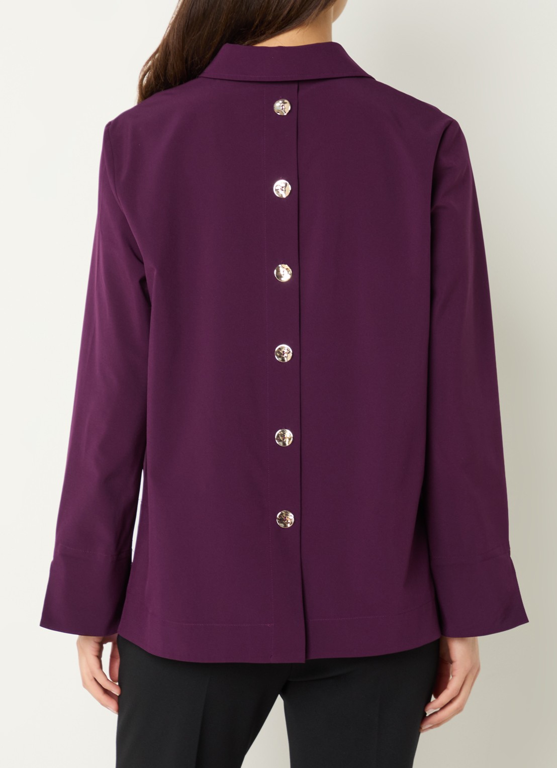 Joseph Ribkoff Tuniek met trompetmouw  - detail 4 aubergine