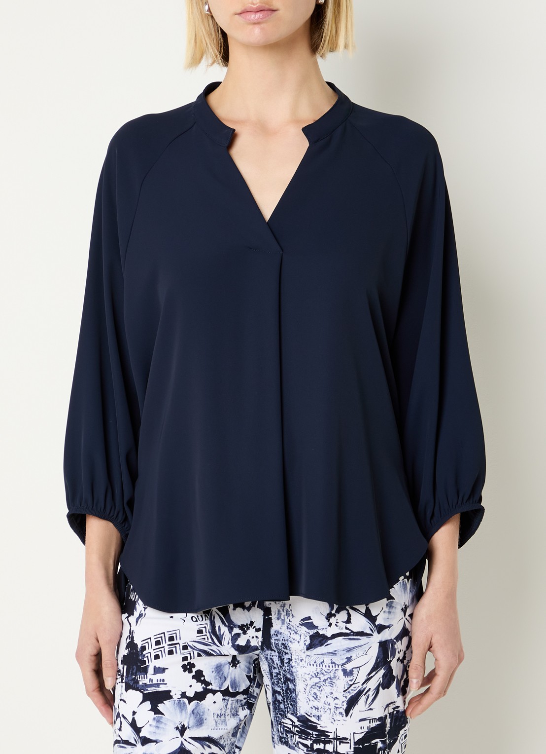 Joseph Ribkoff Tuniek met V-hals - detail 4 donkerblauw