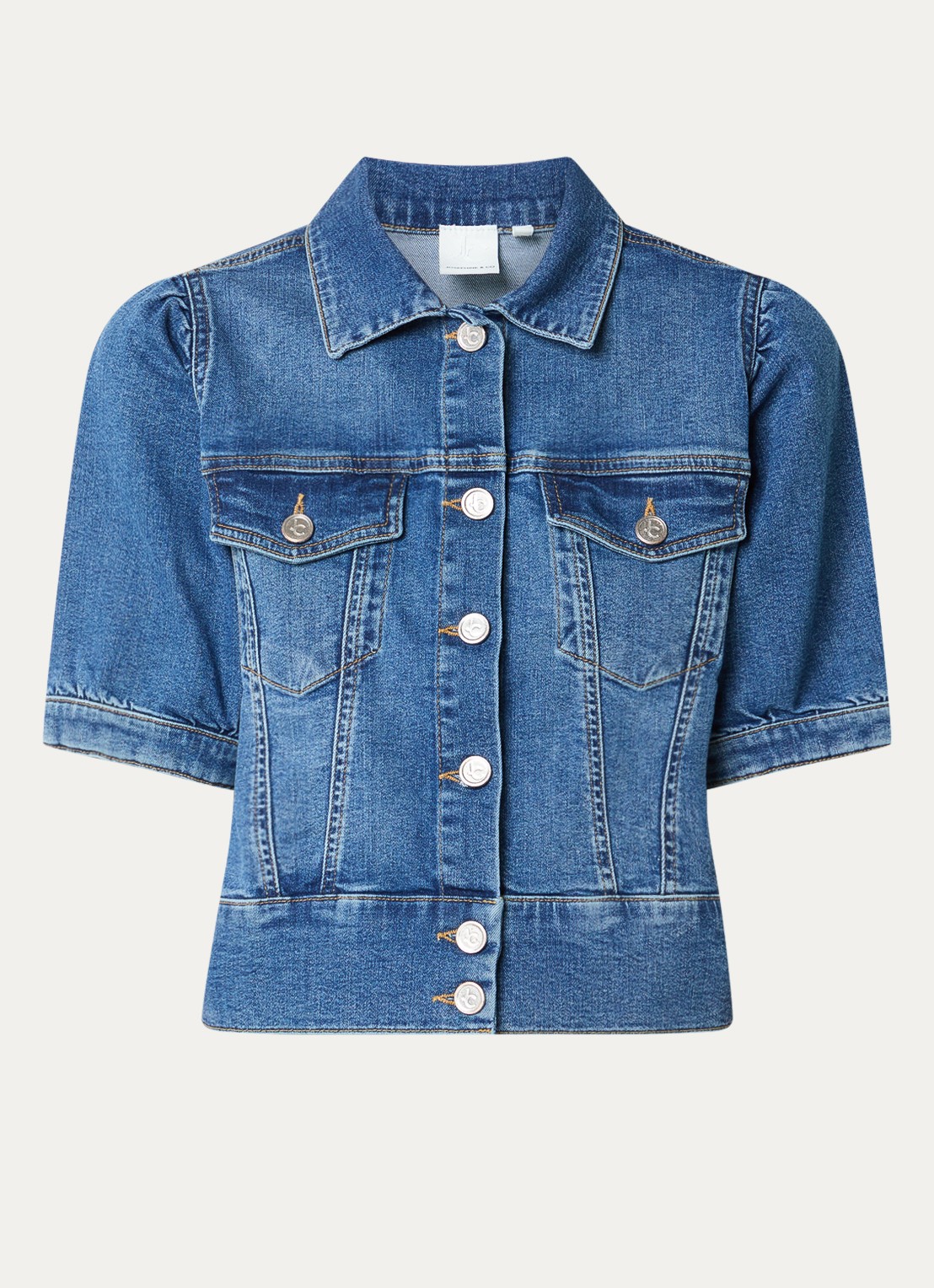 Josephine & Co Baran cropped spijkerjas met borstzakken - voorkant 3 indigo