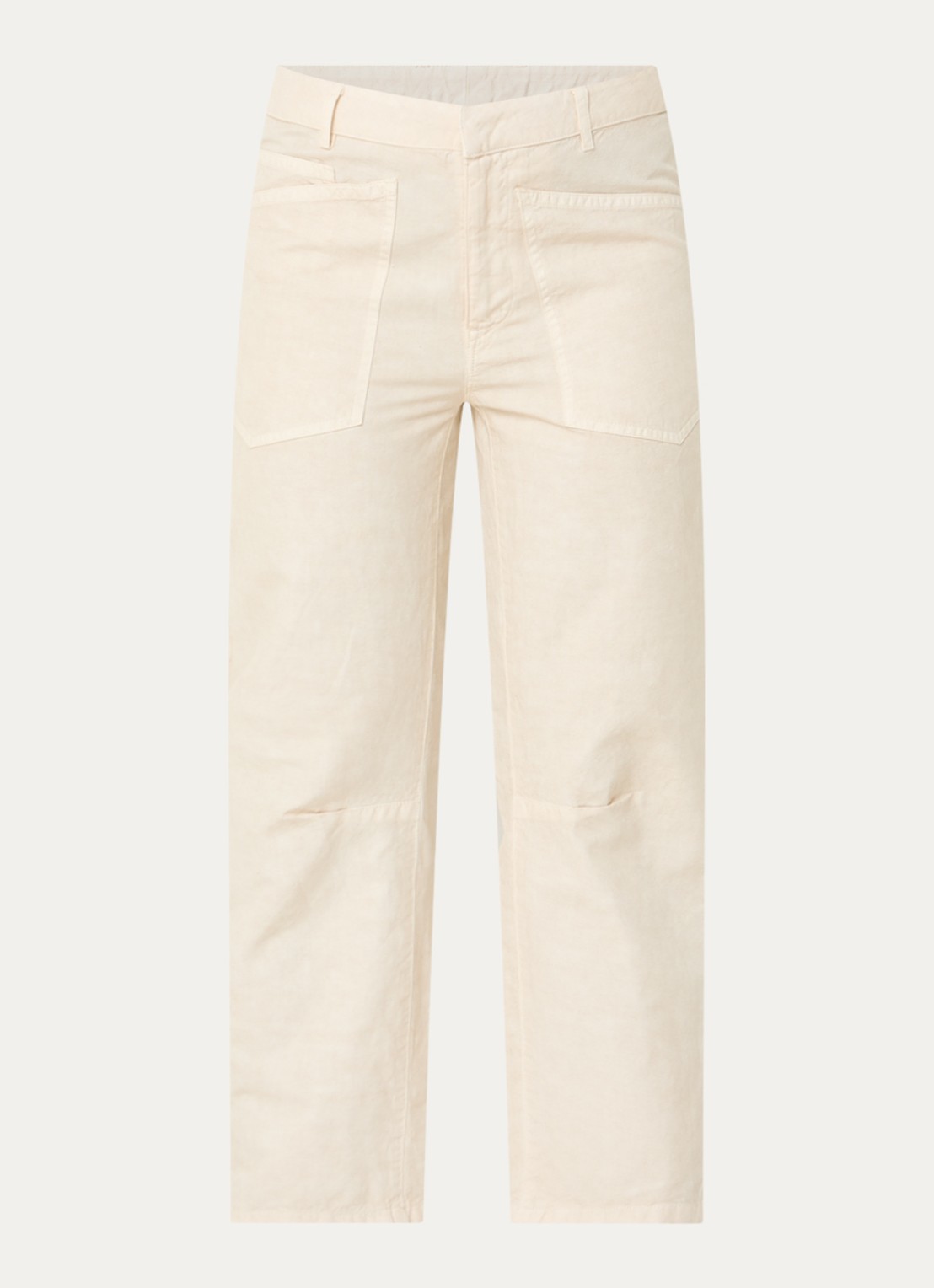 Josephine & Co Bas high waist loose fit chino met steekzakken - voorkant 2 beige