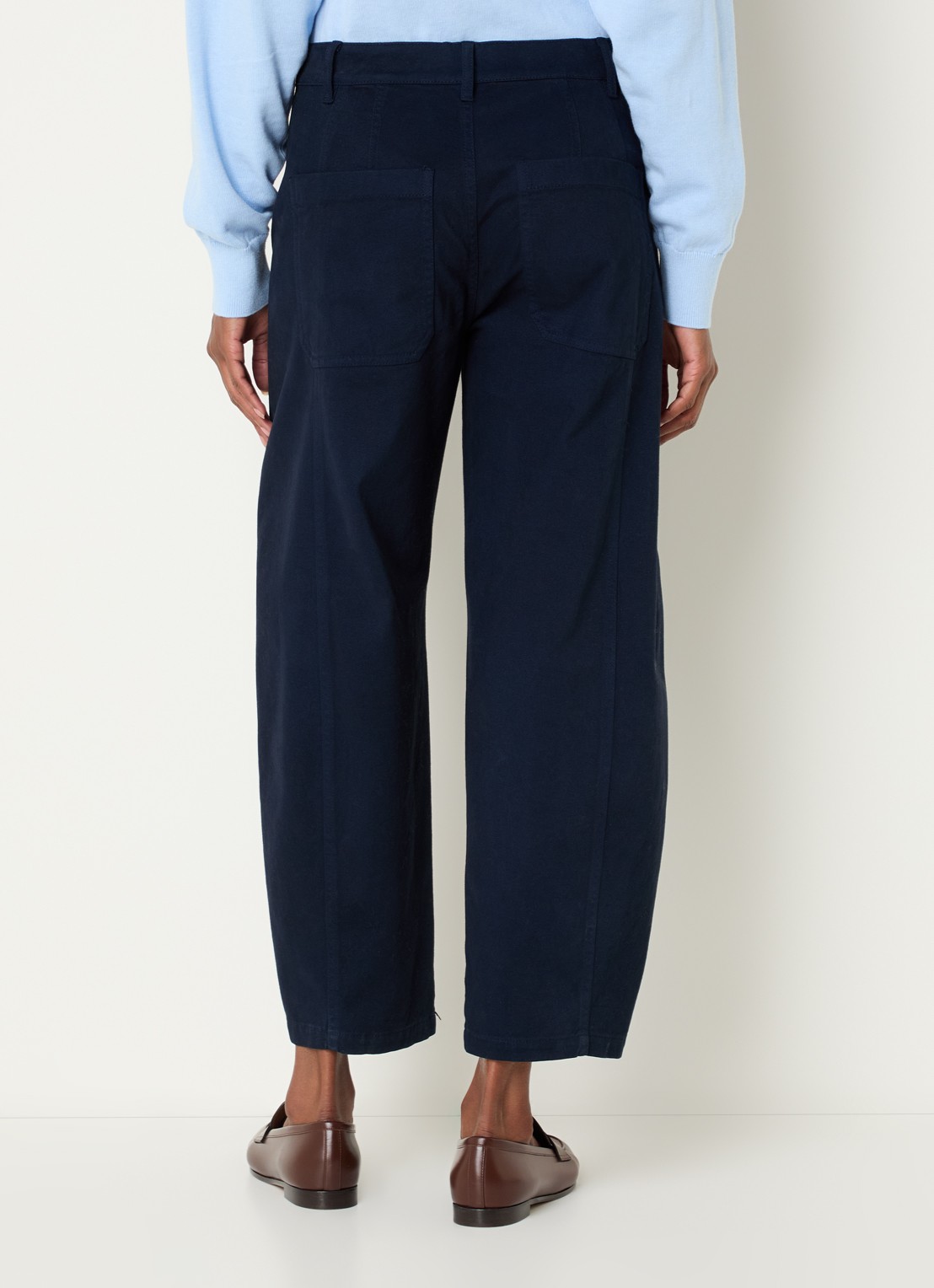 Josephine & Co Basile high waist balloon fit broek met steekzakken - achterkant donkerblauw