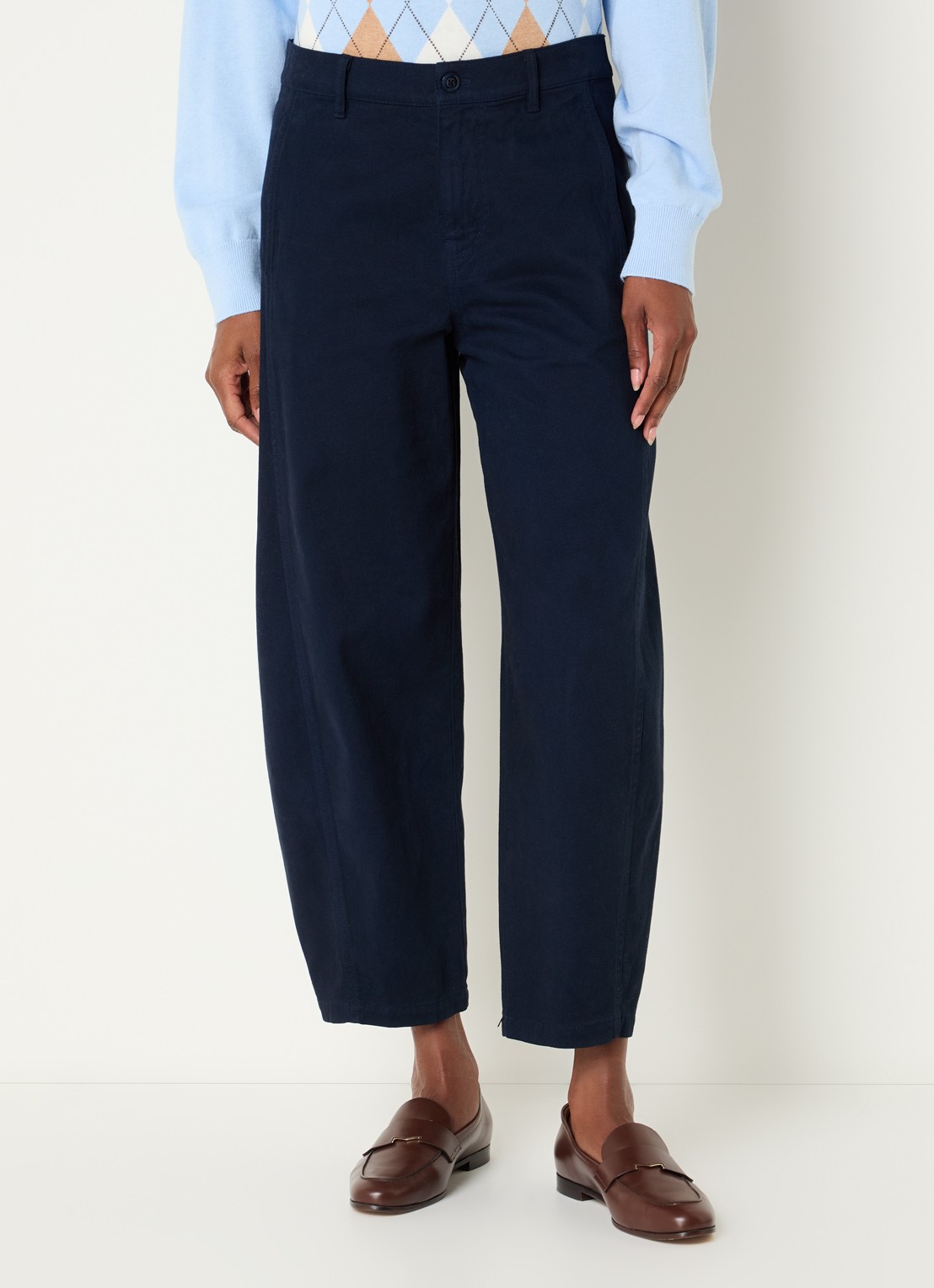 Josephine & Co Basile high waist balloon fit broek met steekzakken - detail 2 donkerblauw