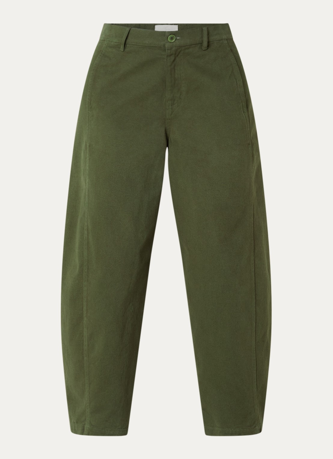 Josephine & Co Basile high waist balloon fit broek met steekzakken - voorkant 3 legergroen