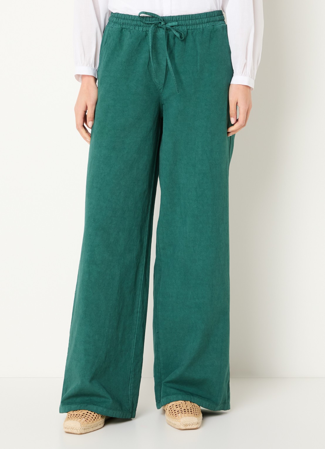 Josephine & Co Basma high waist chino met trekkoord - detail 2 groen