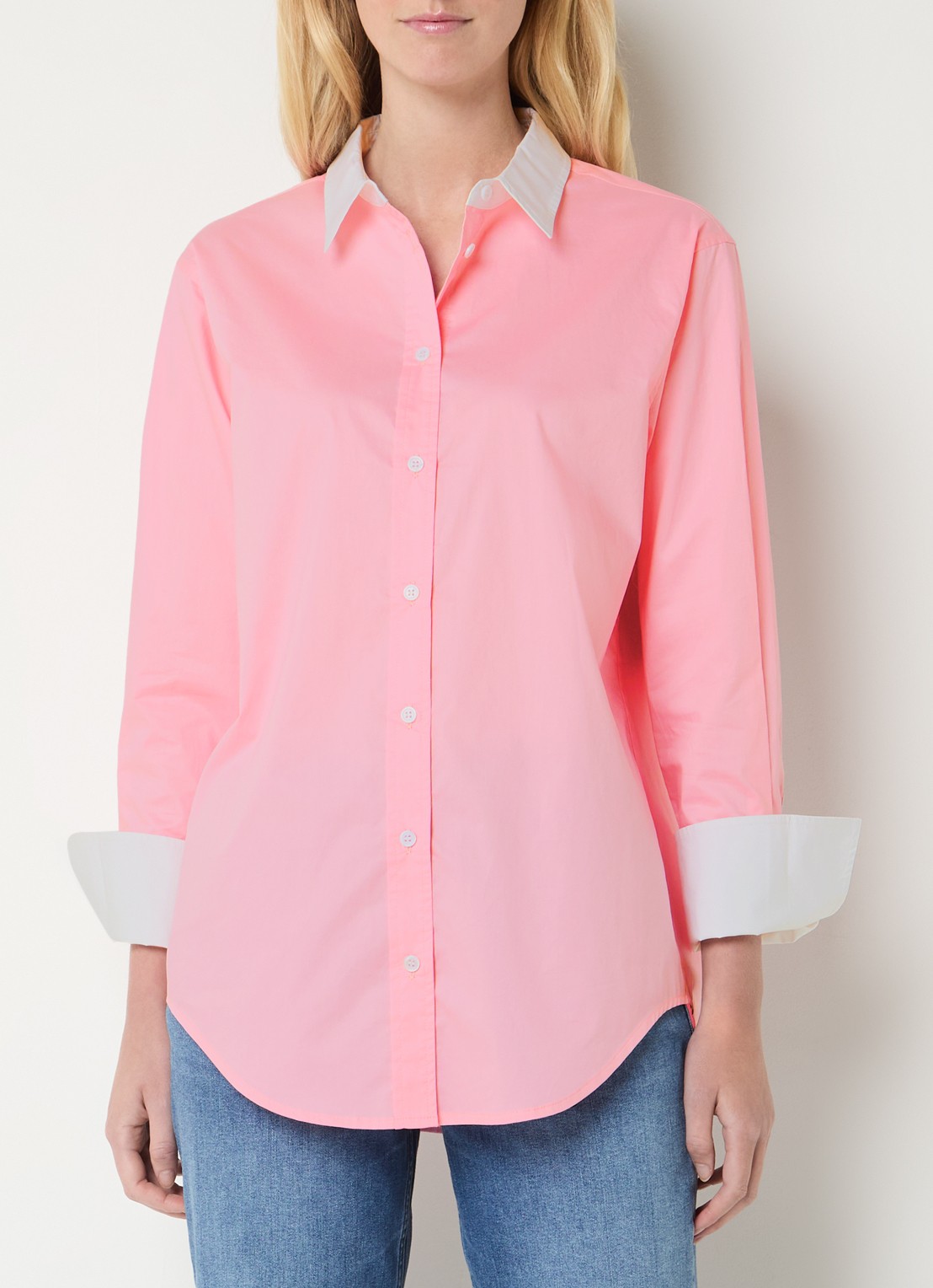 Josephine & Co Bax blouse met kraag - detail roze