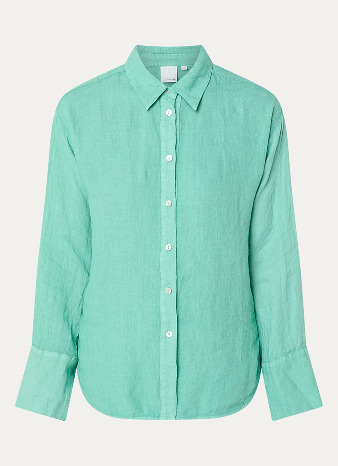 Josephine & Co Bazil blouse van linnen - voorkant zeegroen