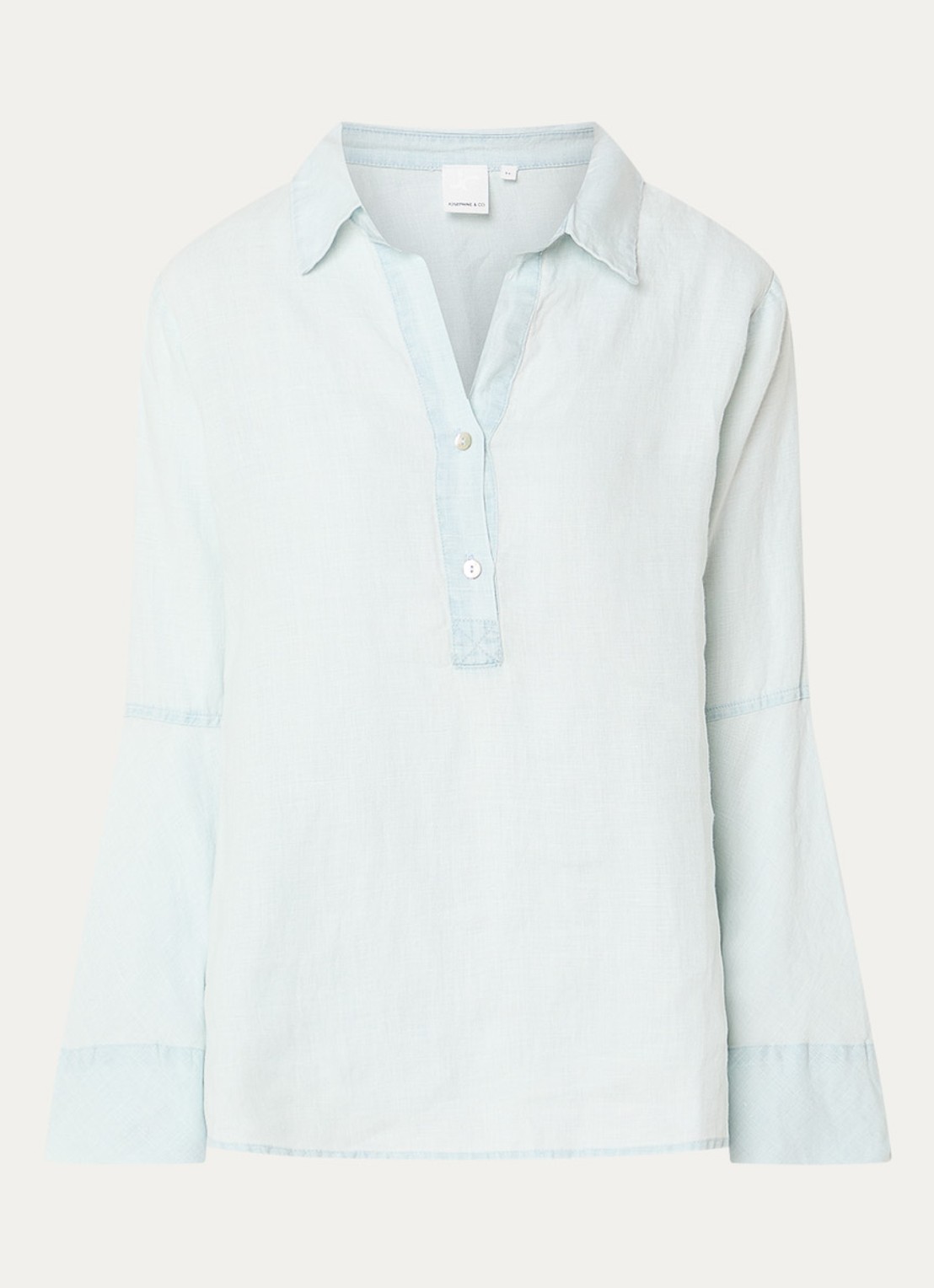 Josephine & Co Belou tuniek van chambray - voorkant 2 lichtblauw