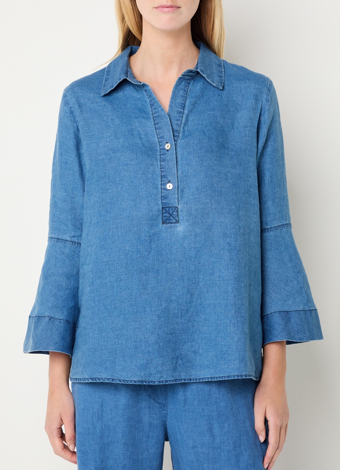 Josephine & Co Belou tuniek van chambray - detail indigo