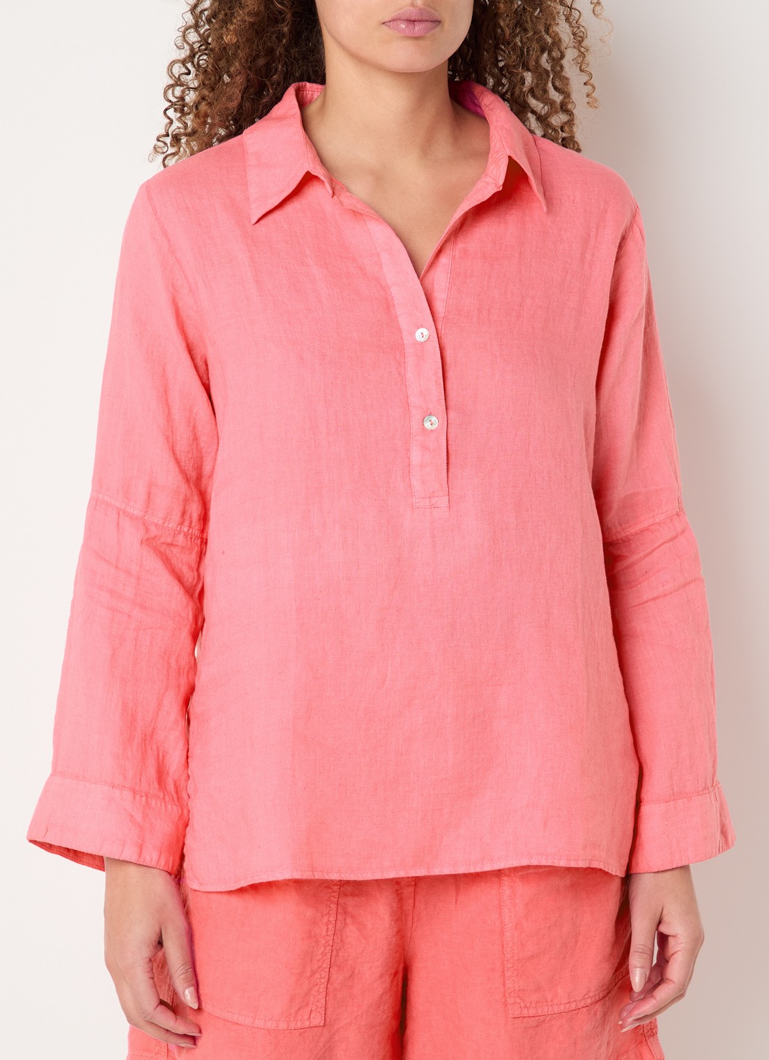 Josephine & Co Belou tuniek van linnen - detail 4 roze