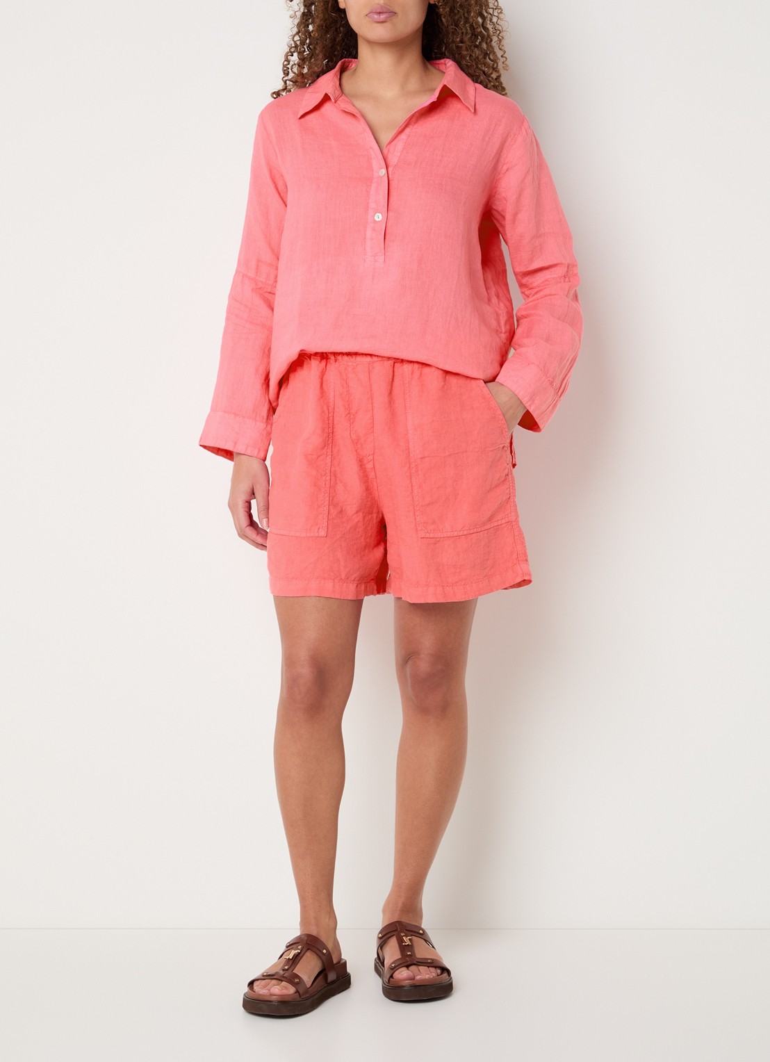 Josephine & Co Belou tuniek van linnen - voorkant 3 roze