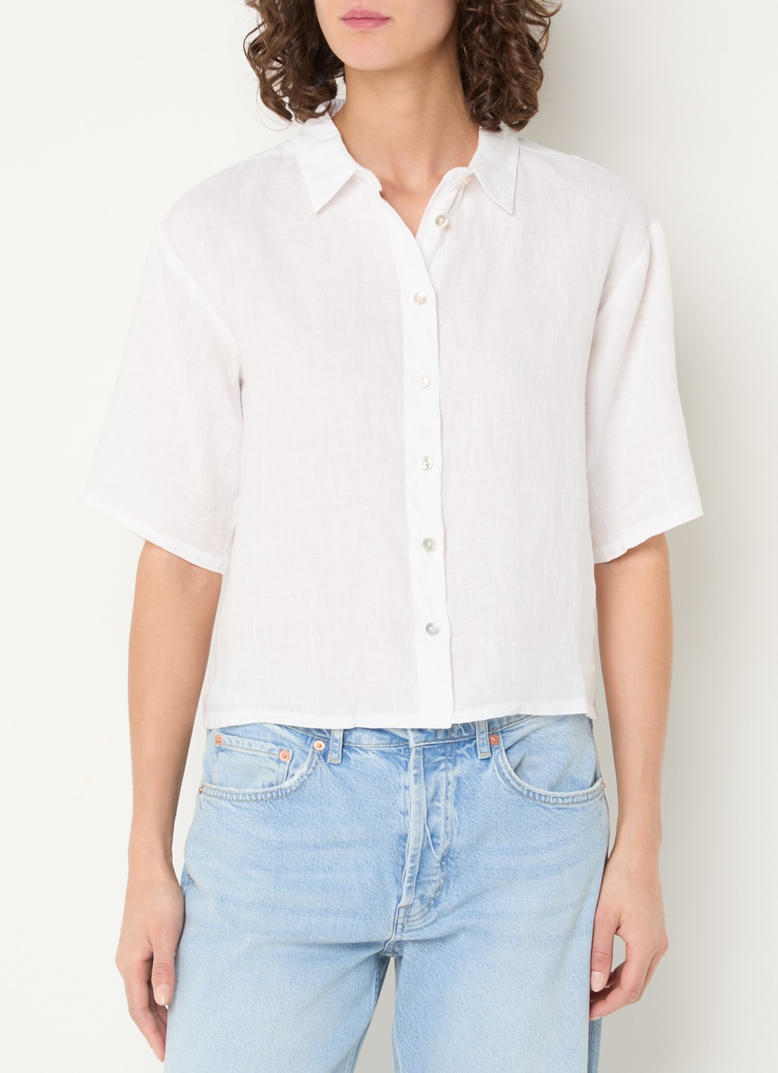 Josephine & Co Bertha blouse van linnen - detail 3 wit