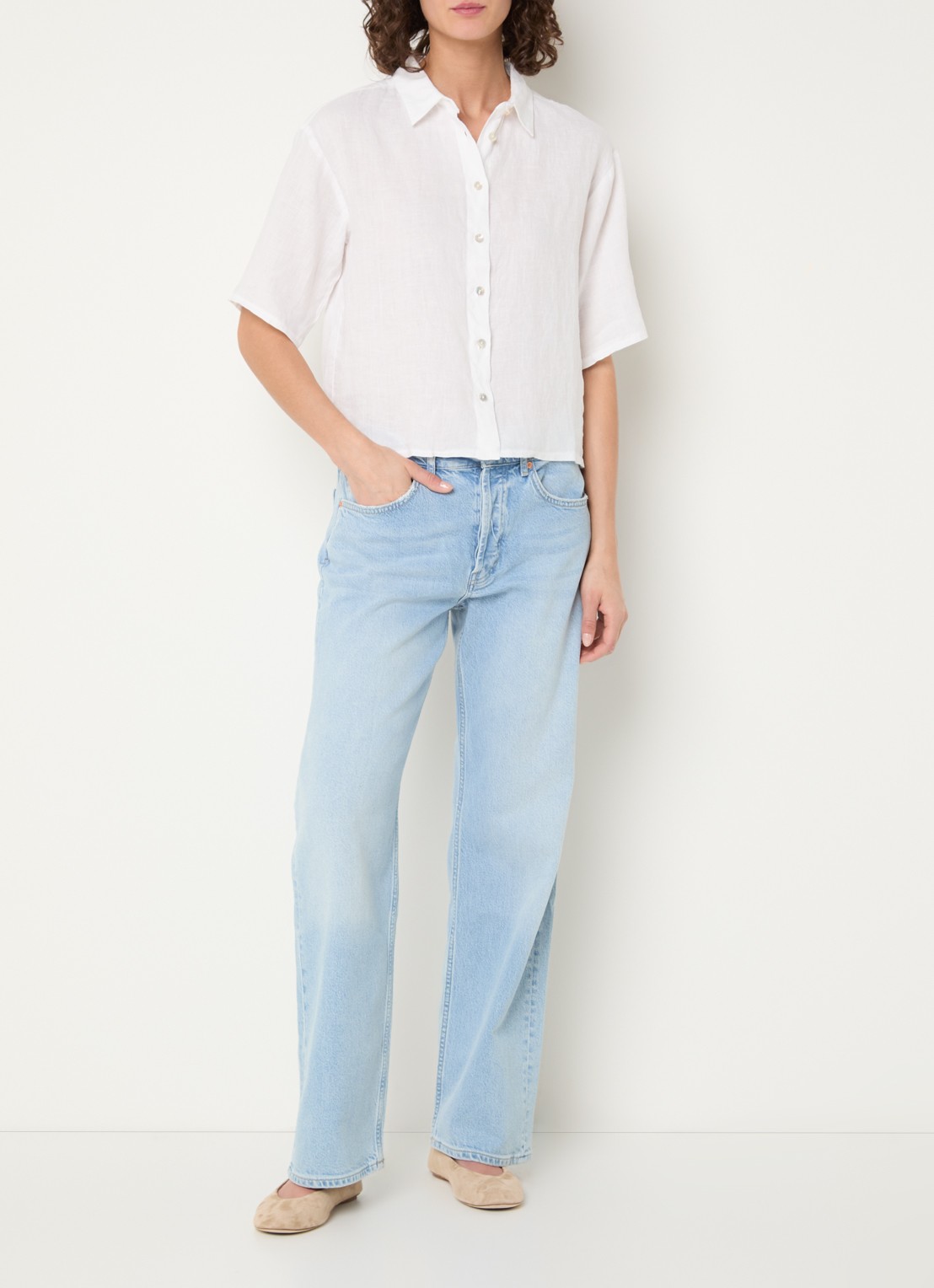 Josephine & Co Bertha blouse van linnen - voorkant 2 wit