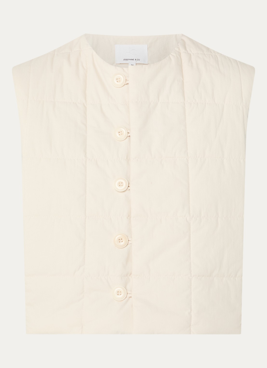 Josephine & Co Billie cropped bomberjack met quilt patroon - voorkant 3 creme