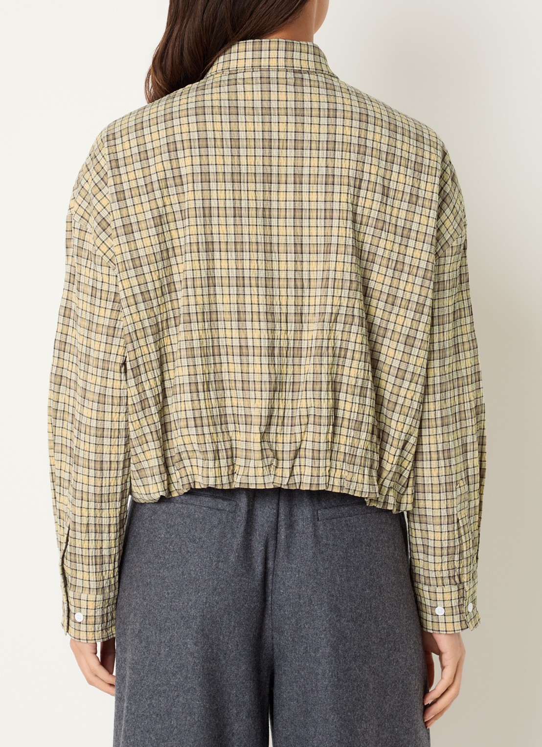 Josephine & Co Bink blouse met ruitdessin - achterkant 3 beige
