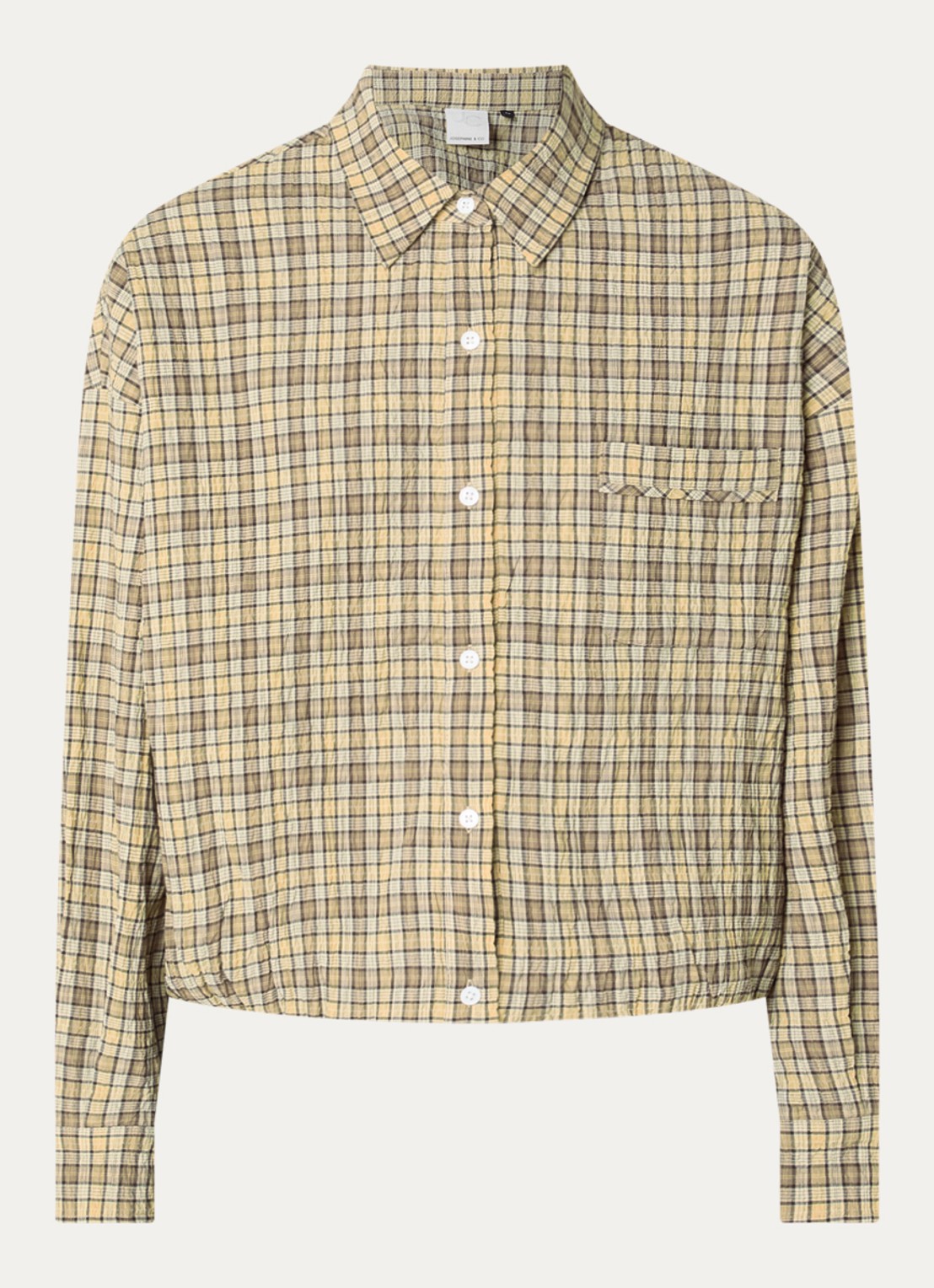 Josephine & Co Bink blouse met ruitdessin - voorkant beige