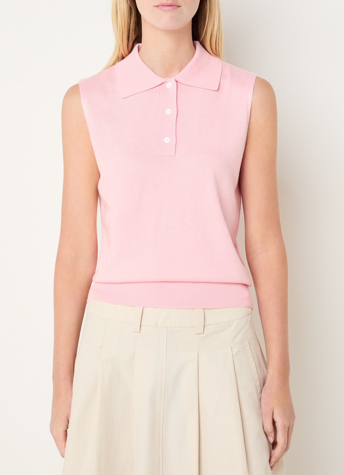 Josephine & Co Birol fijngebreide top in wolblend - detail 4 lichtroze