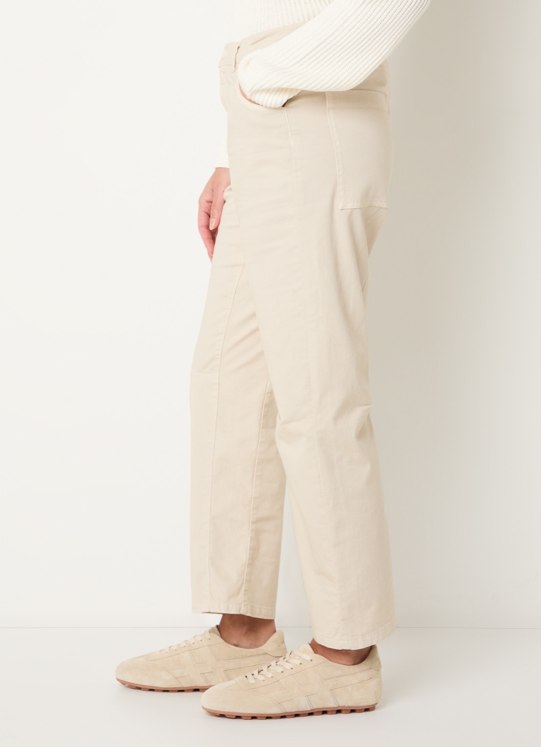 Josephine & Co Bjorn high waist tapered fit broek met steekzakken - detail 5 creme