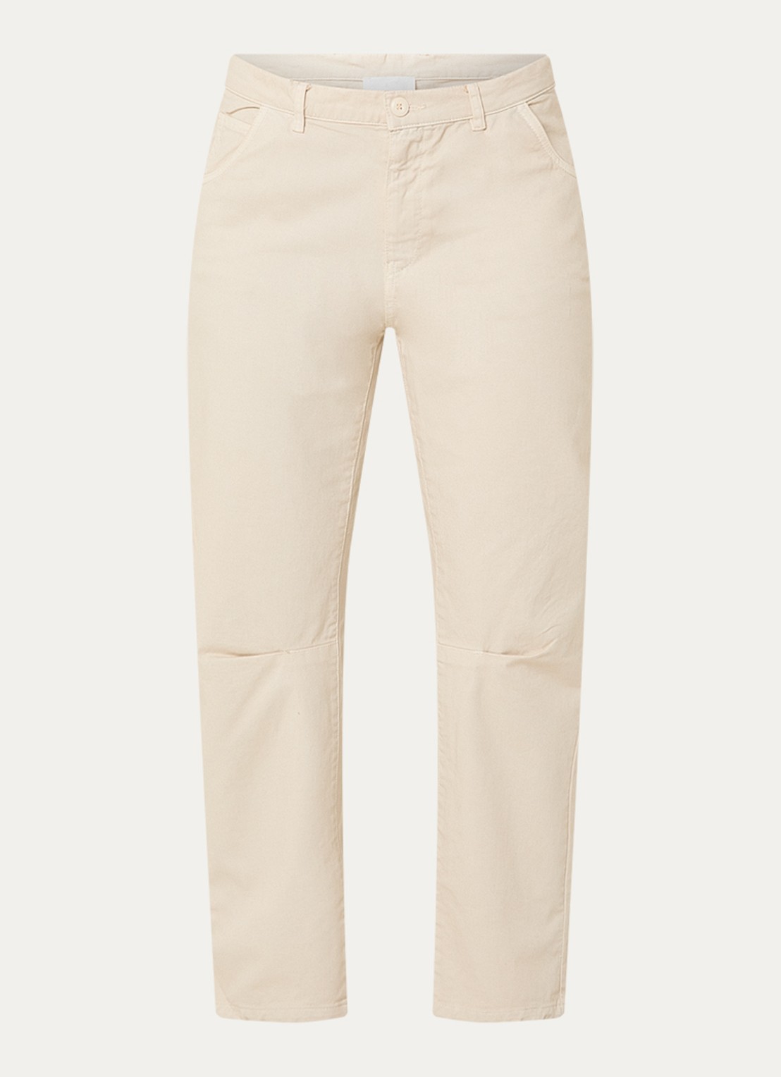 Josephine & Co Bjorn high waist tapered fit broek met steekzakken - voorkant creme
