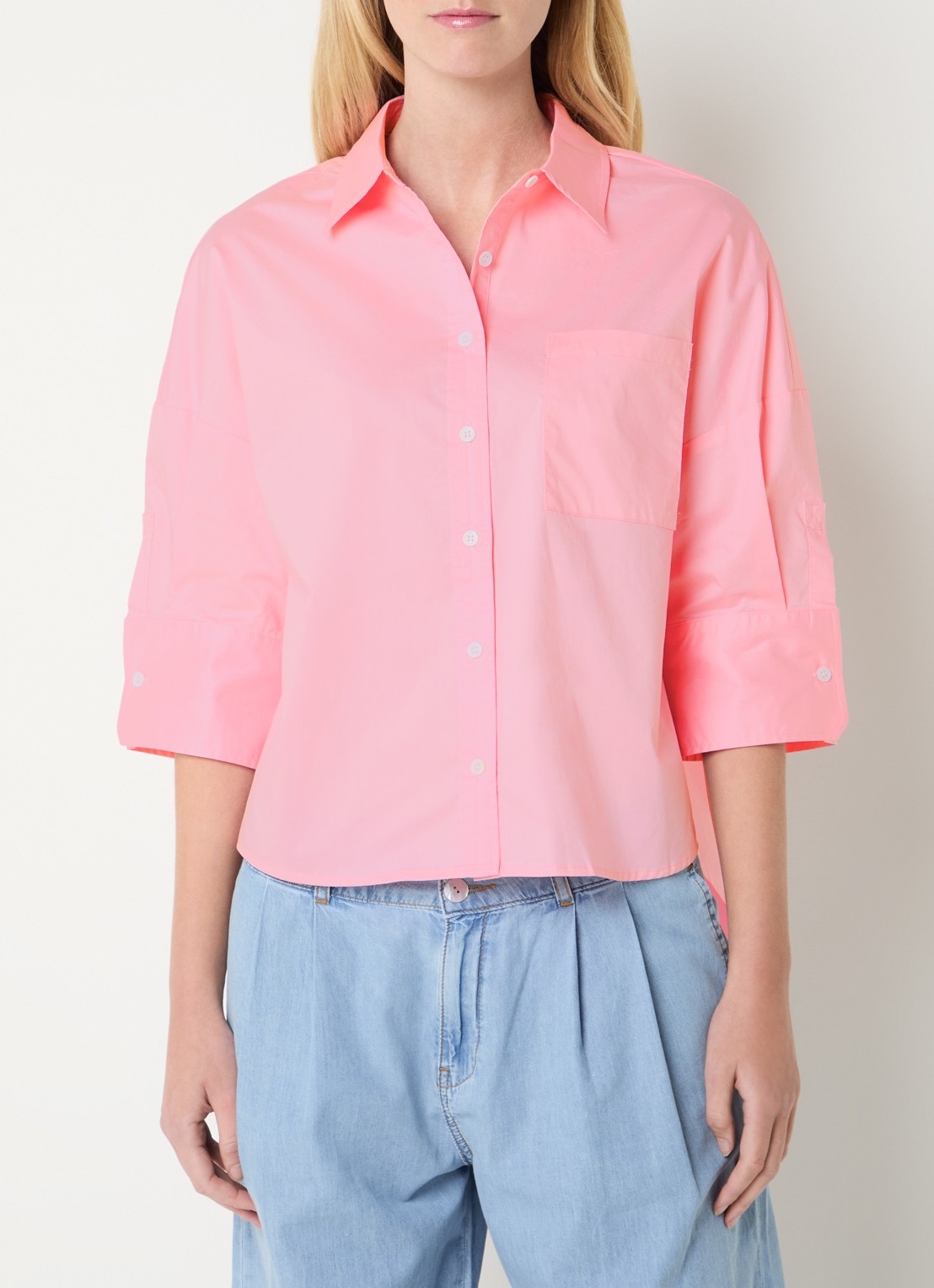 Josephine & Co Blayne blouse met borstzak - detail 2 roze
