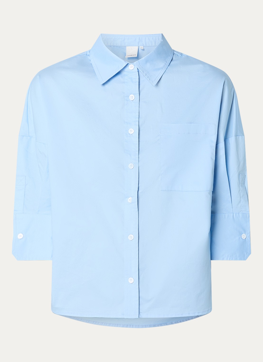 Josephine & Co Blayne blouse met borstzak - voorkant 2 lichtblauw
