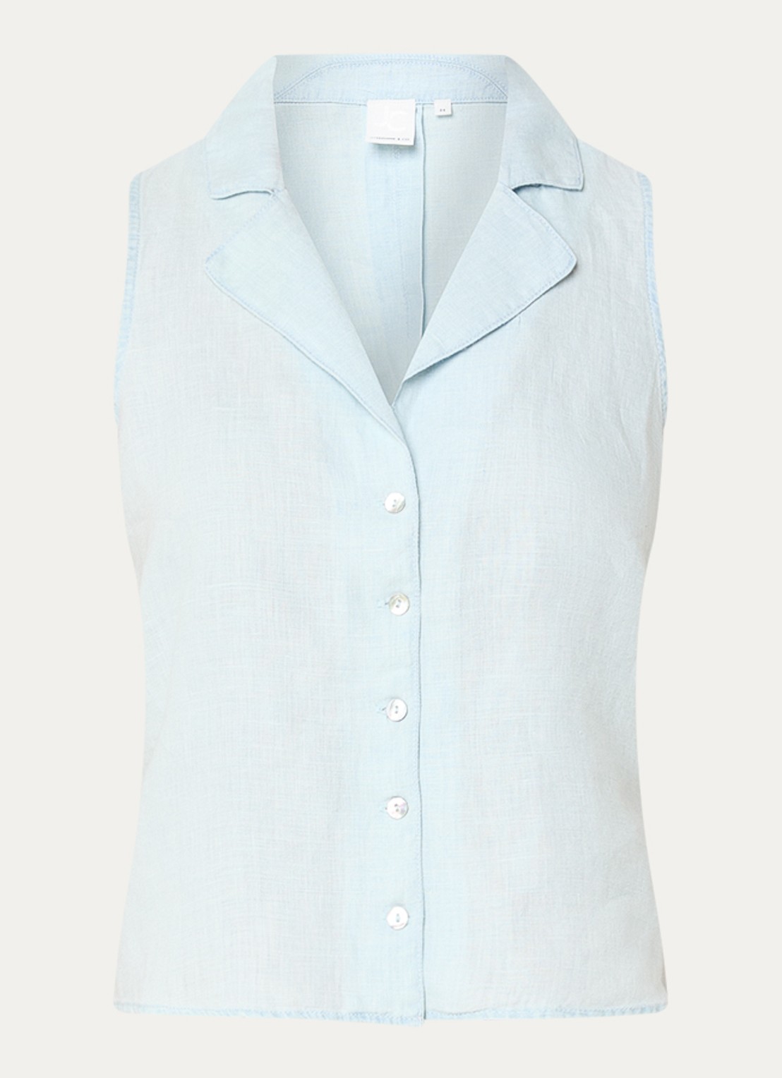 Josephine & Co Bliss gilet van linnen - voorkant lichtblauw