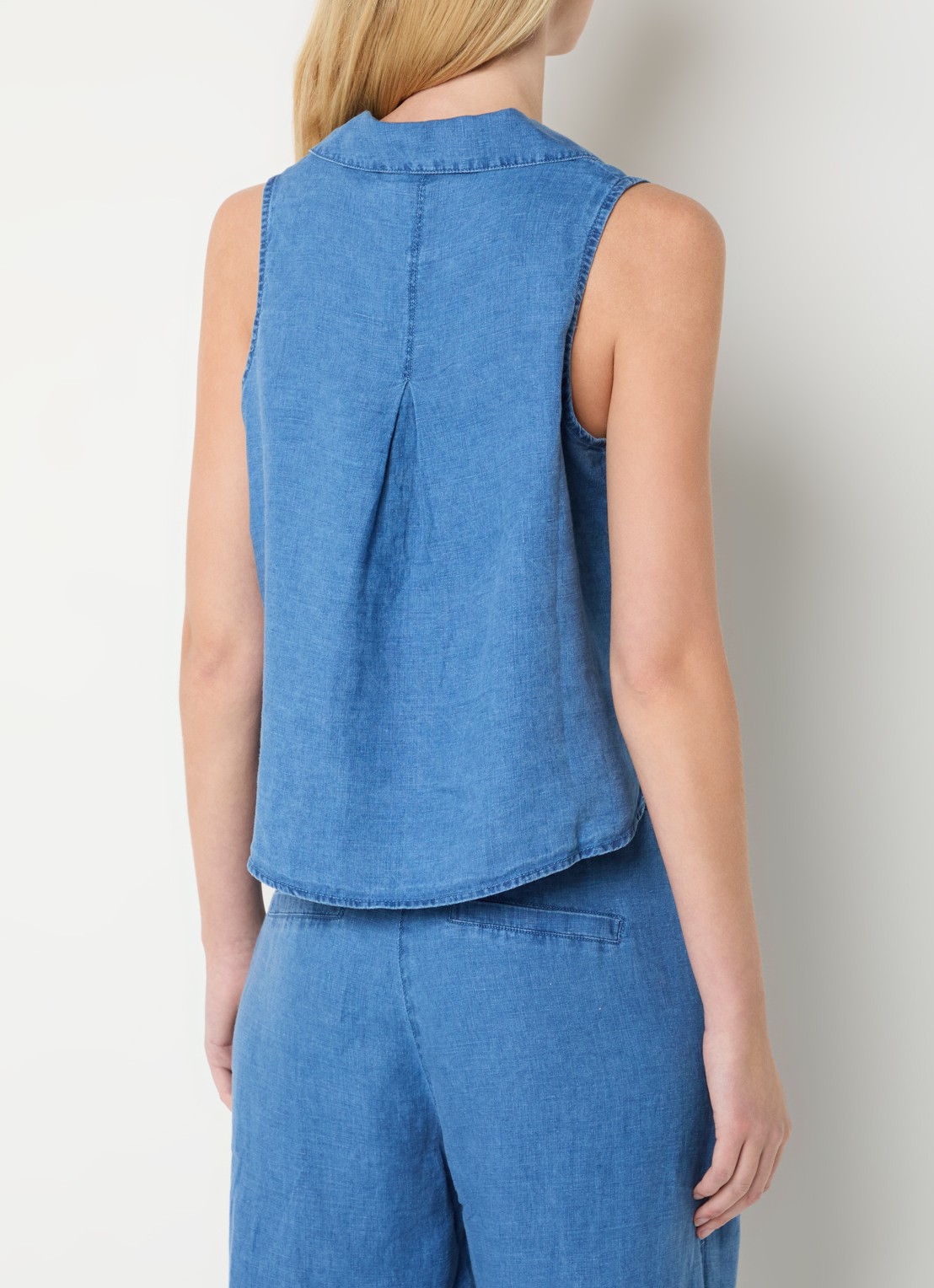 Josephine & Co Bliss gilet van linnen - achterkant donkerblauw
