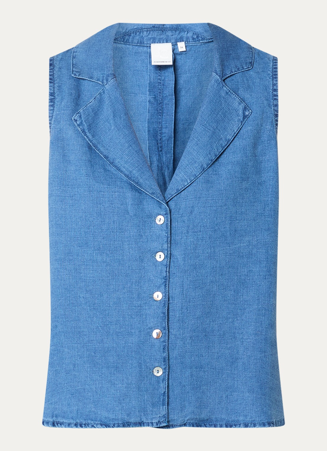 Josephine & Co Bliss gilet van linnen - voorkant 3 donkerblauw