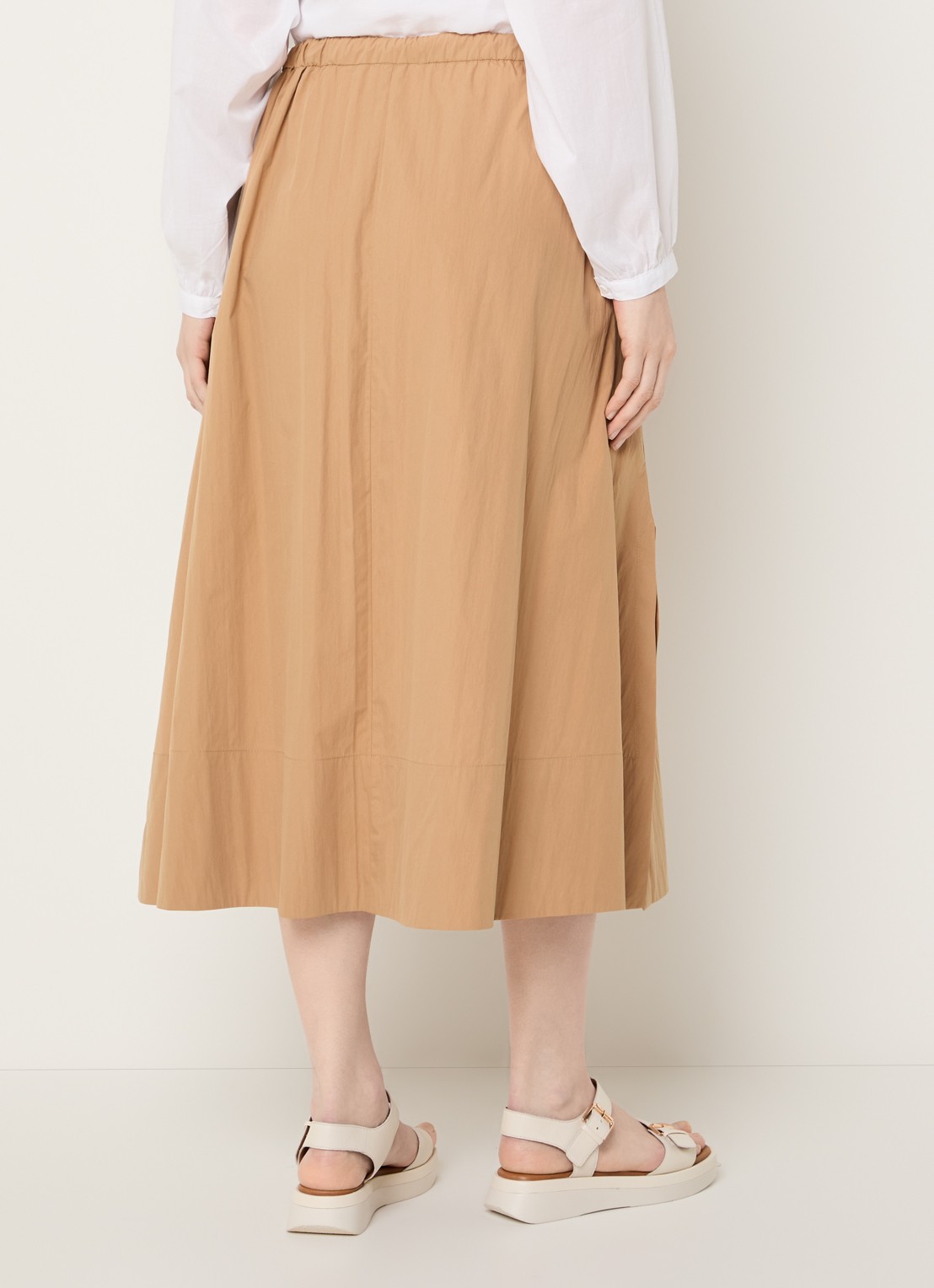 Josephine & Co Blume midi A-lijn rok  - achterkant 4 cognac