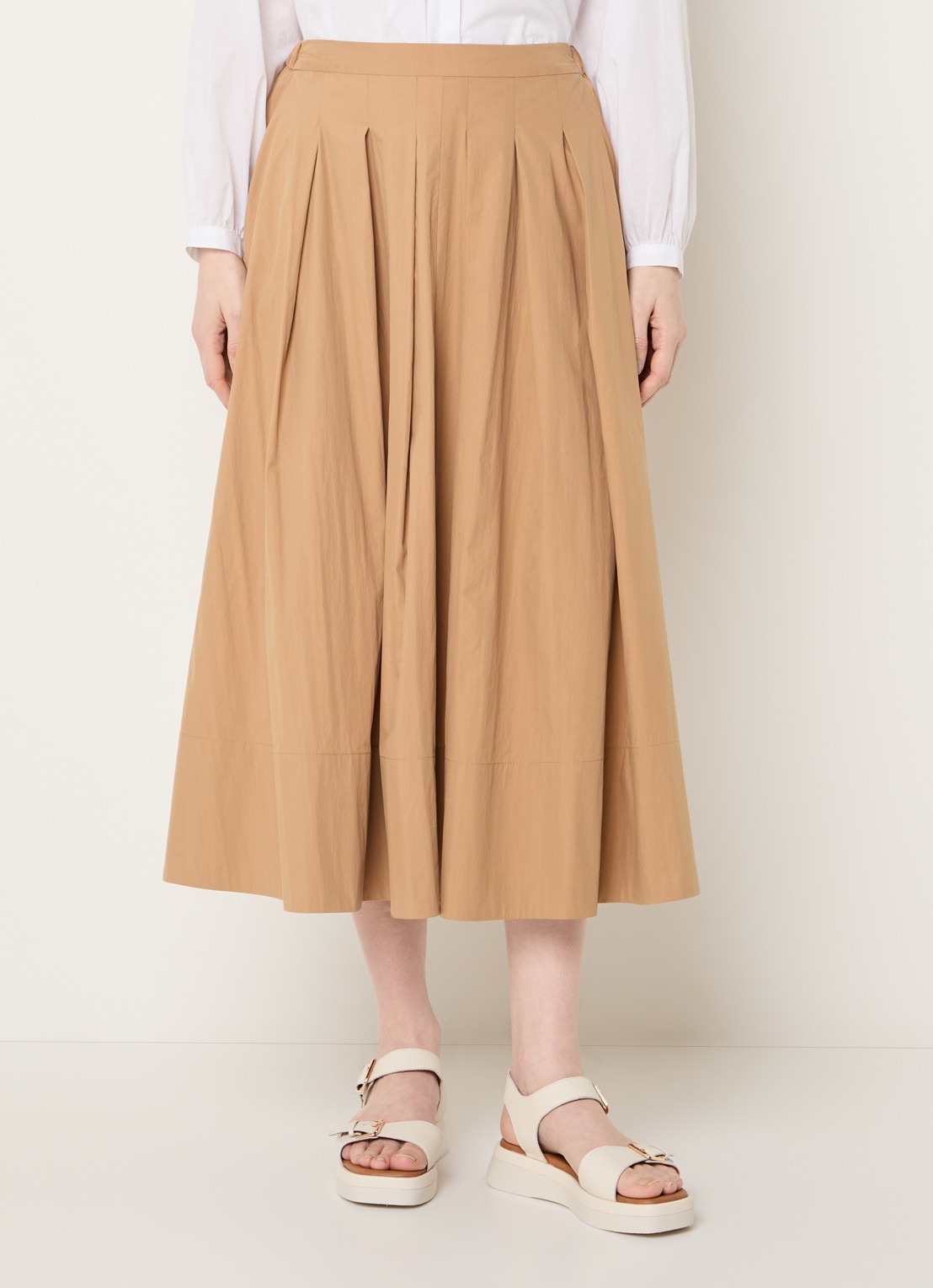 Josephine & Co Blume midi A-lijn rok  - detail cognac