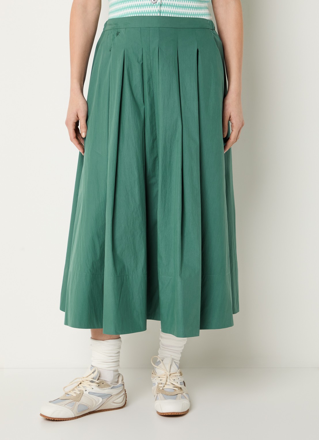 Josephine & Co Blume midi A-lijn rok  - detail 4 zeegroen