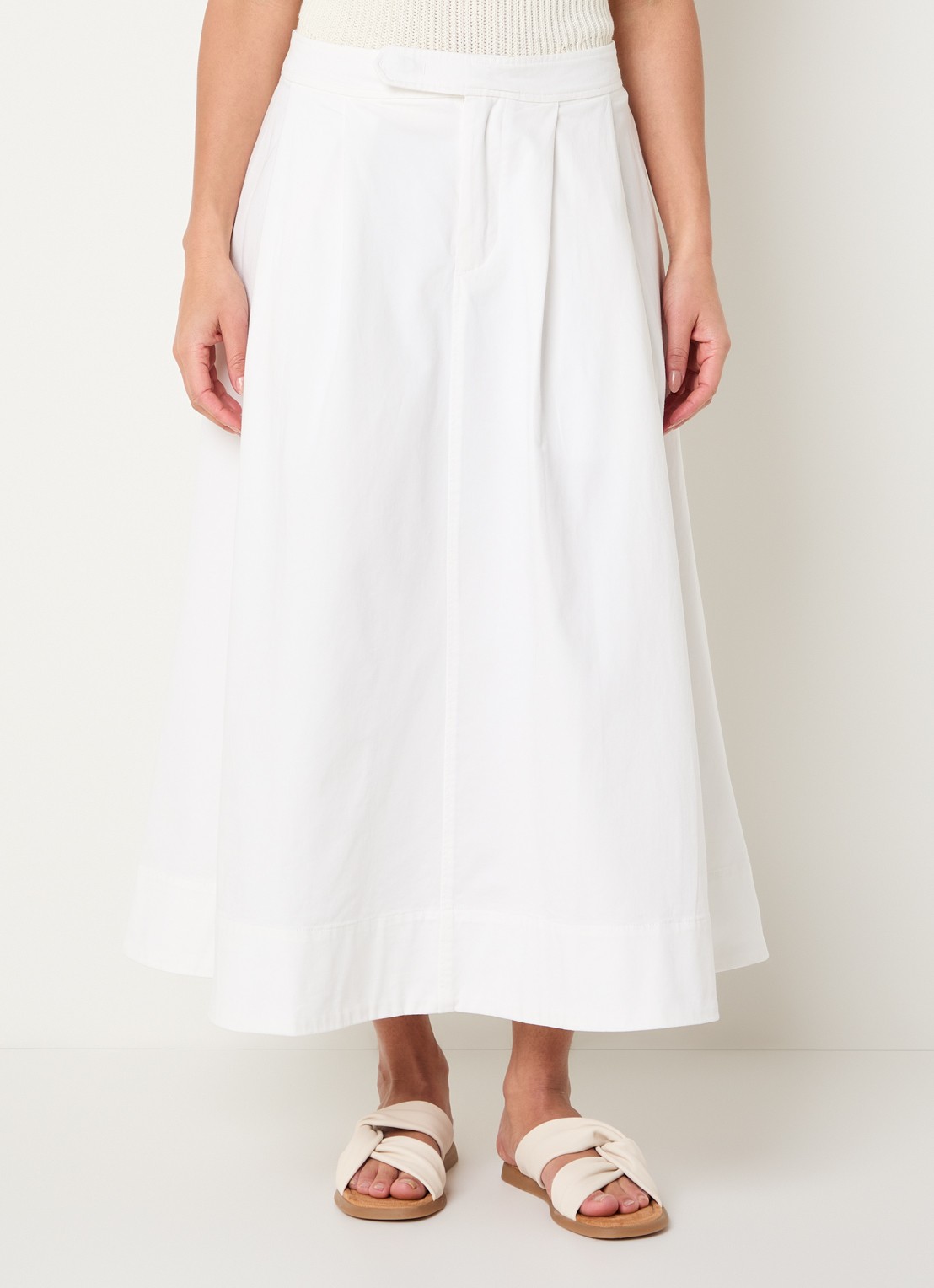 Josephine & Co Bobby midi A-lijn rok met steekzakken - detail wit