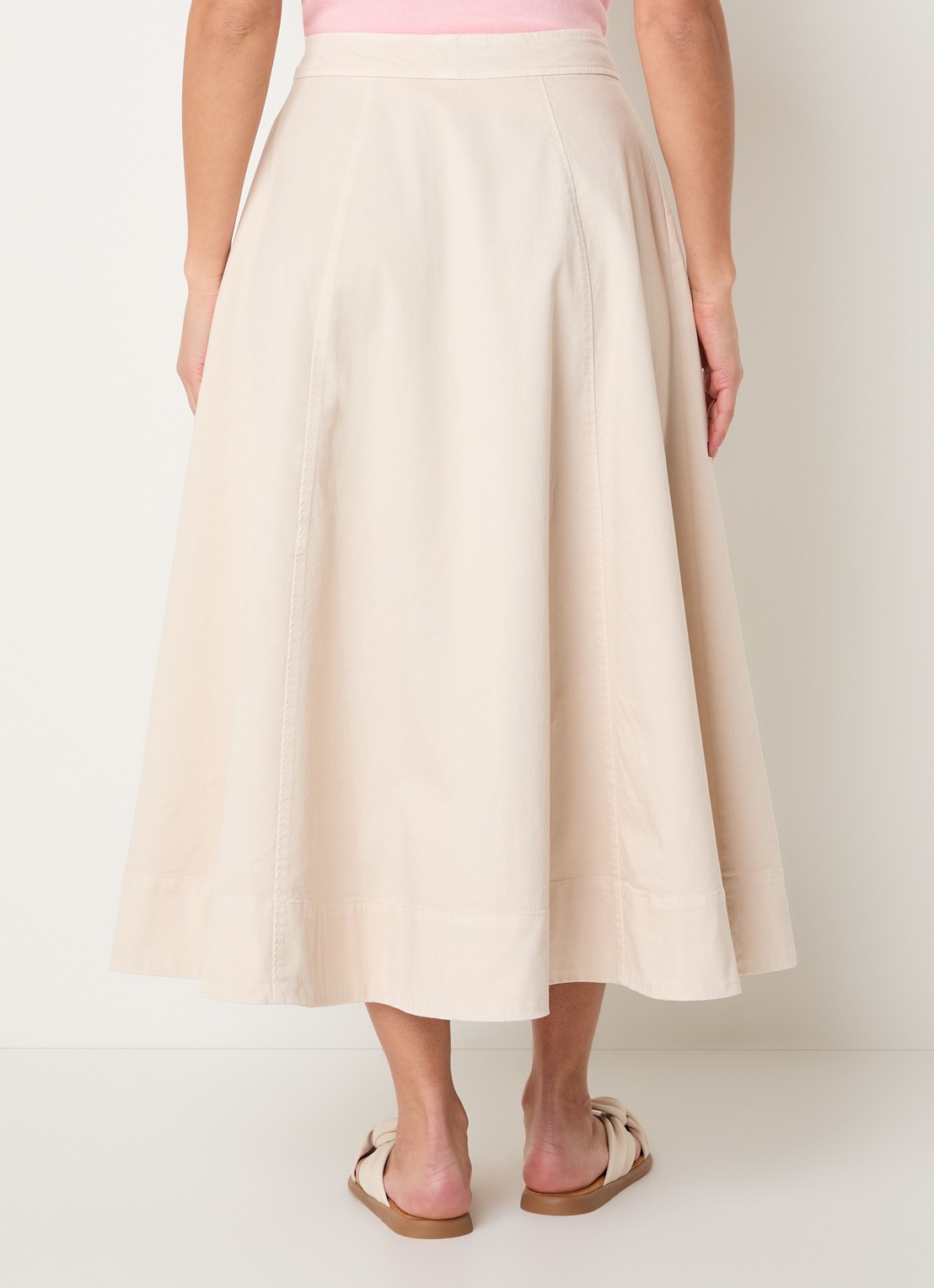 Josephine & Co Bobby midi A-lijn rok met steekzakken - achterkant 4 beige