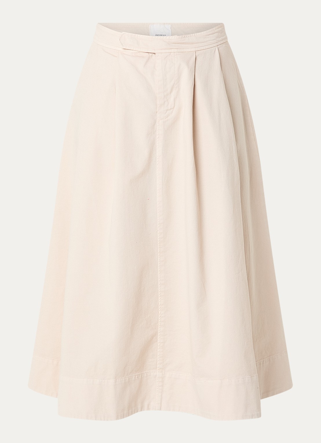 Josephine & Co Bobby midi A-lijn rok met steekzakken - voorkant 2 beige