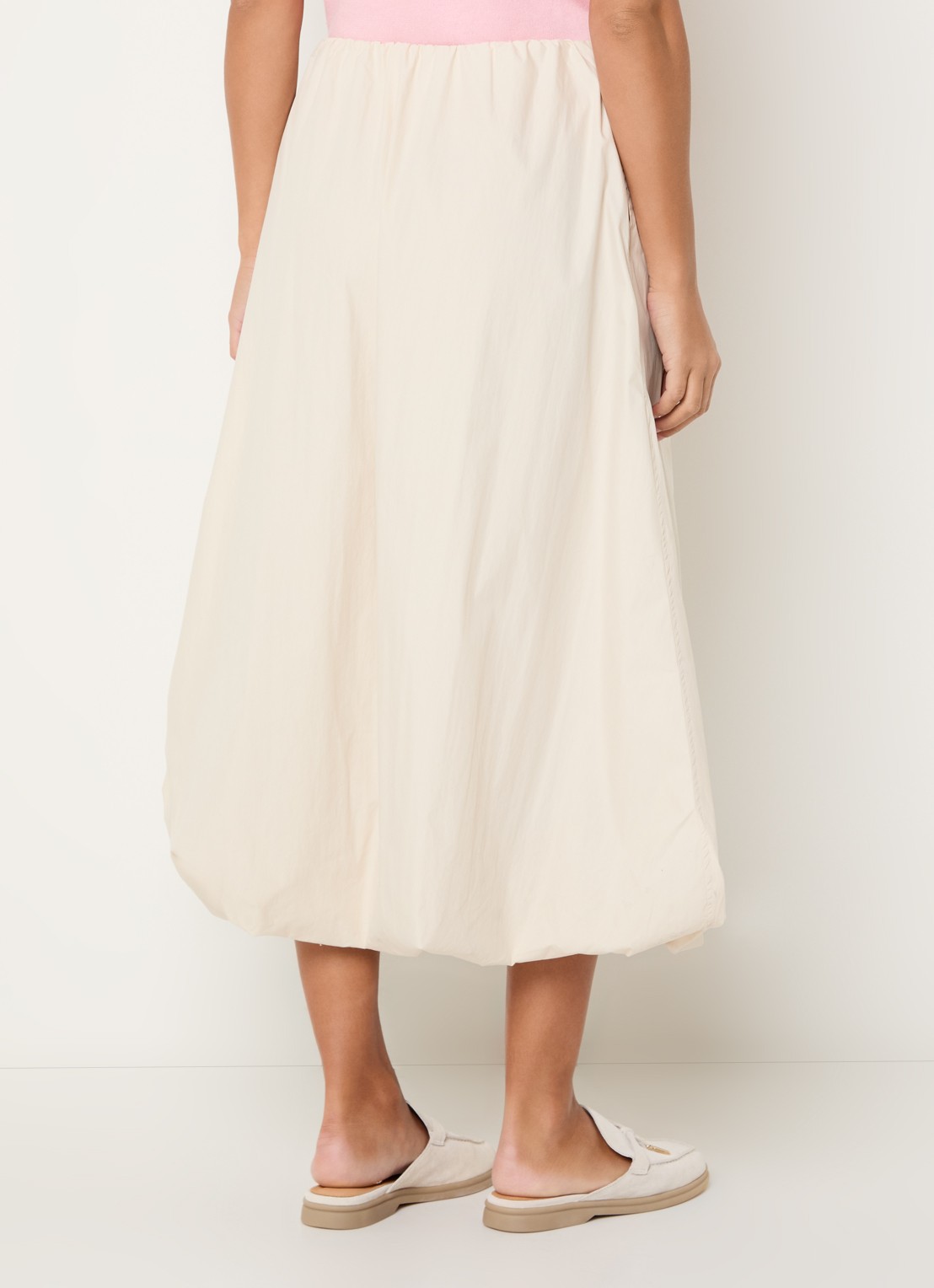 Josephine & Co Bonnie midi rok met steekzakken - achterkant beige