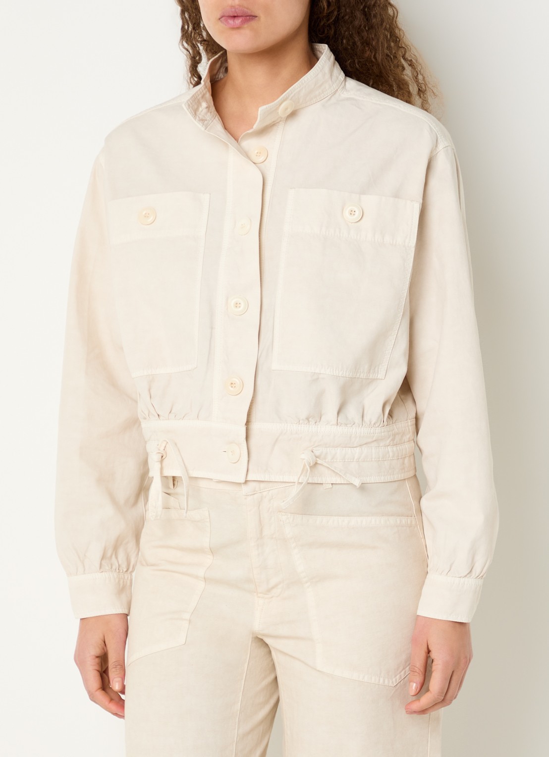 Josephine & Co Boris overshirt met borstzakken - detail beige