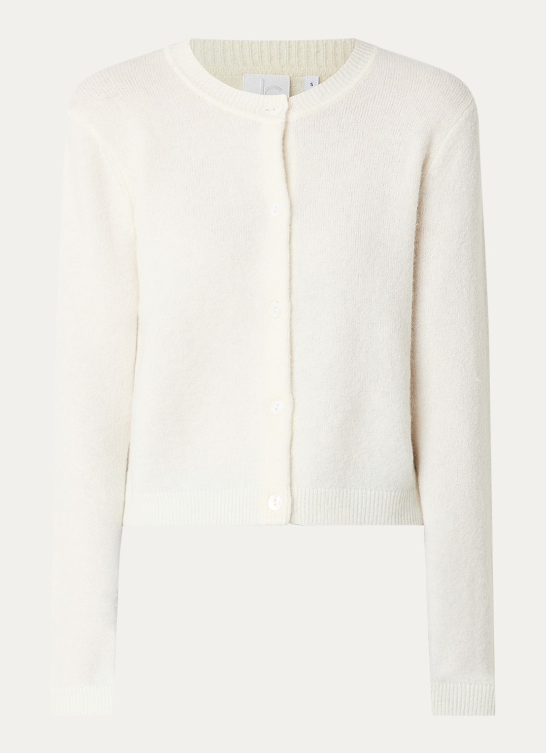 Josephine & Co Braxton grofgebreid vest in wolblend - voorkant 2 gebroken wit