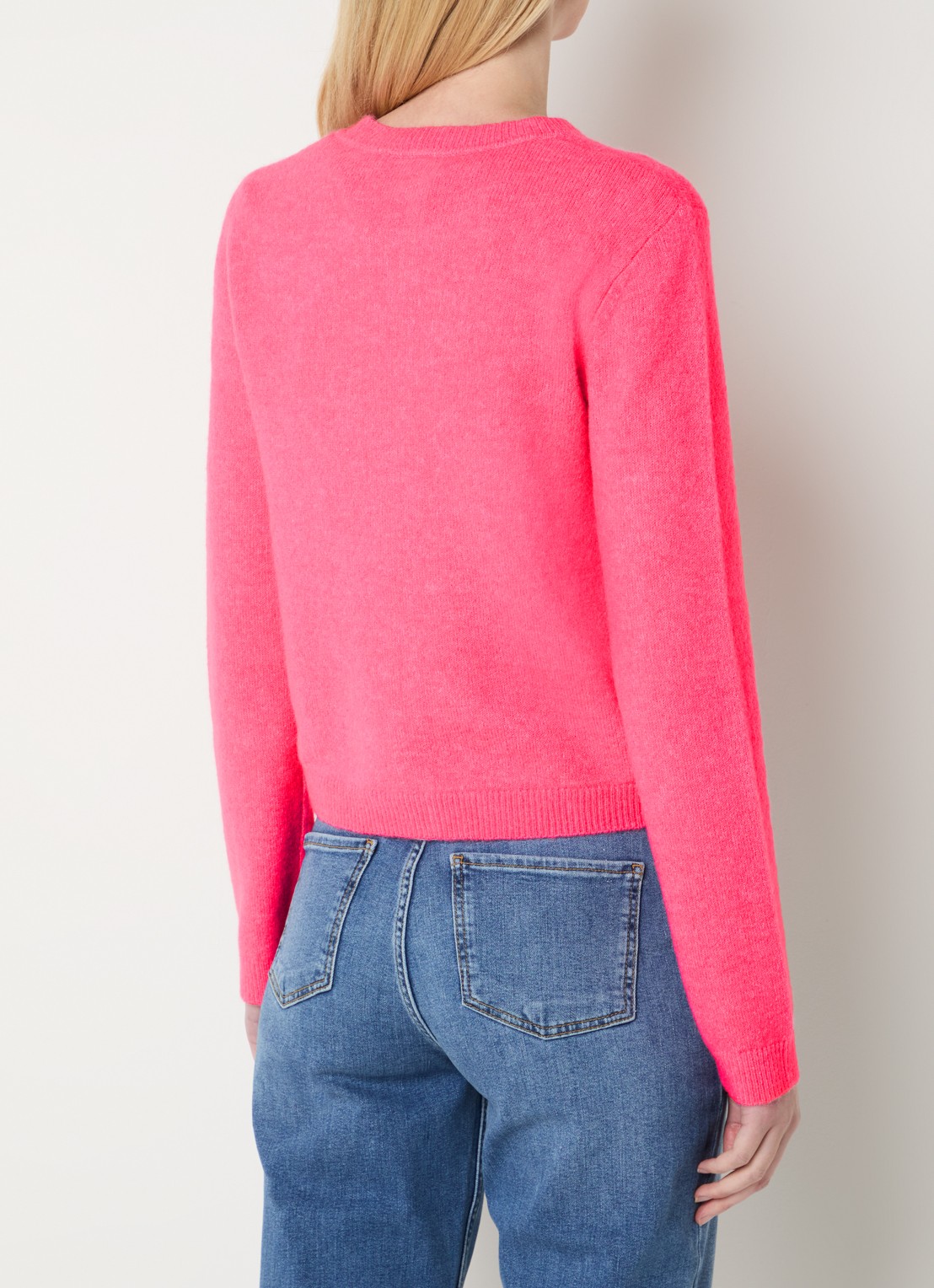 Josephine & Co Braxton grofgebreid vest in wolblend - achterkant 4 roze
