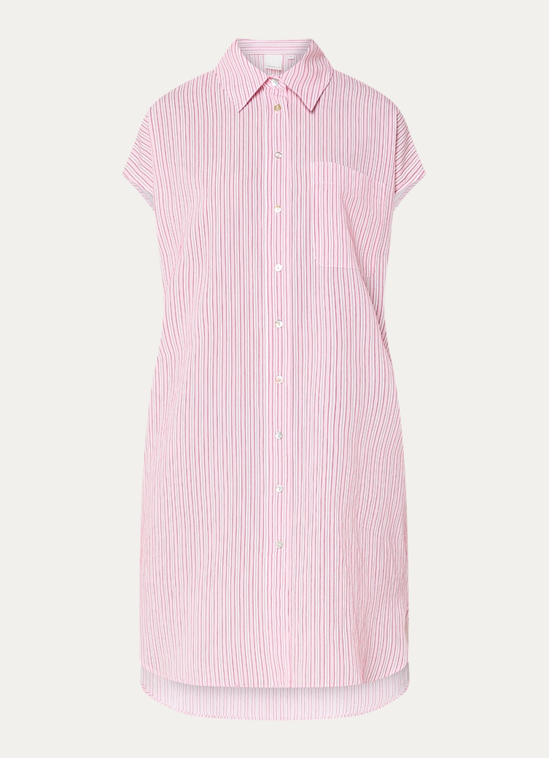 Josephine & Co Bree midi blousejurk met streepprint - voorkant 3 roze