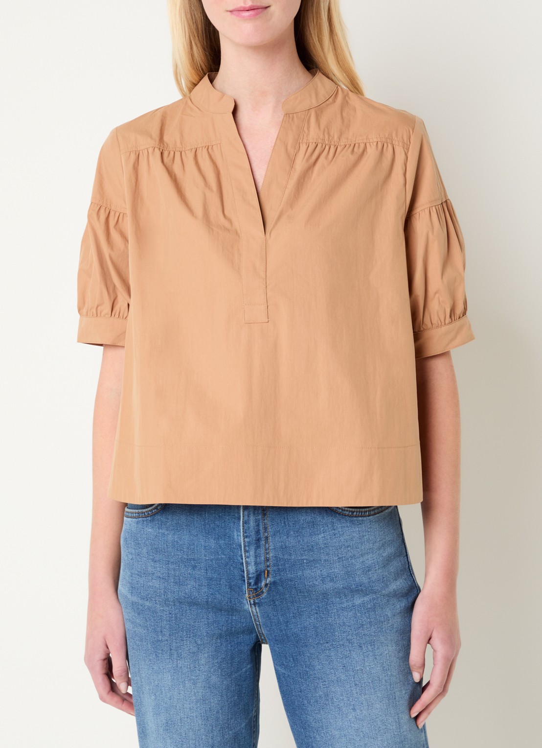 Josephine & Co Bregje tuniek met plooidetail - detail 4 beige
