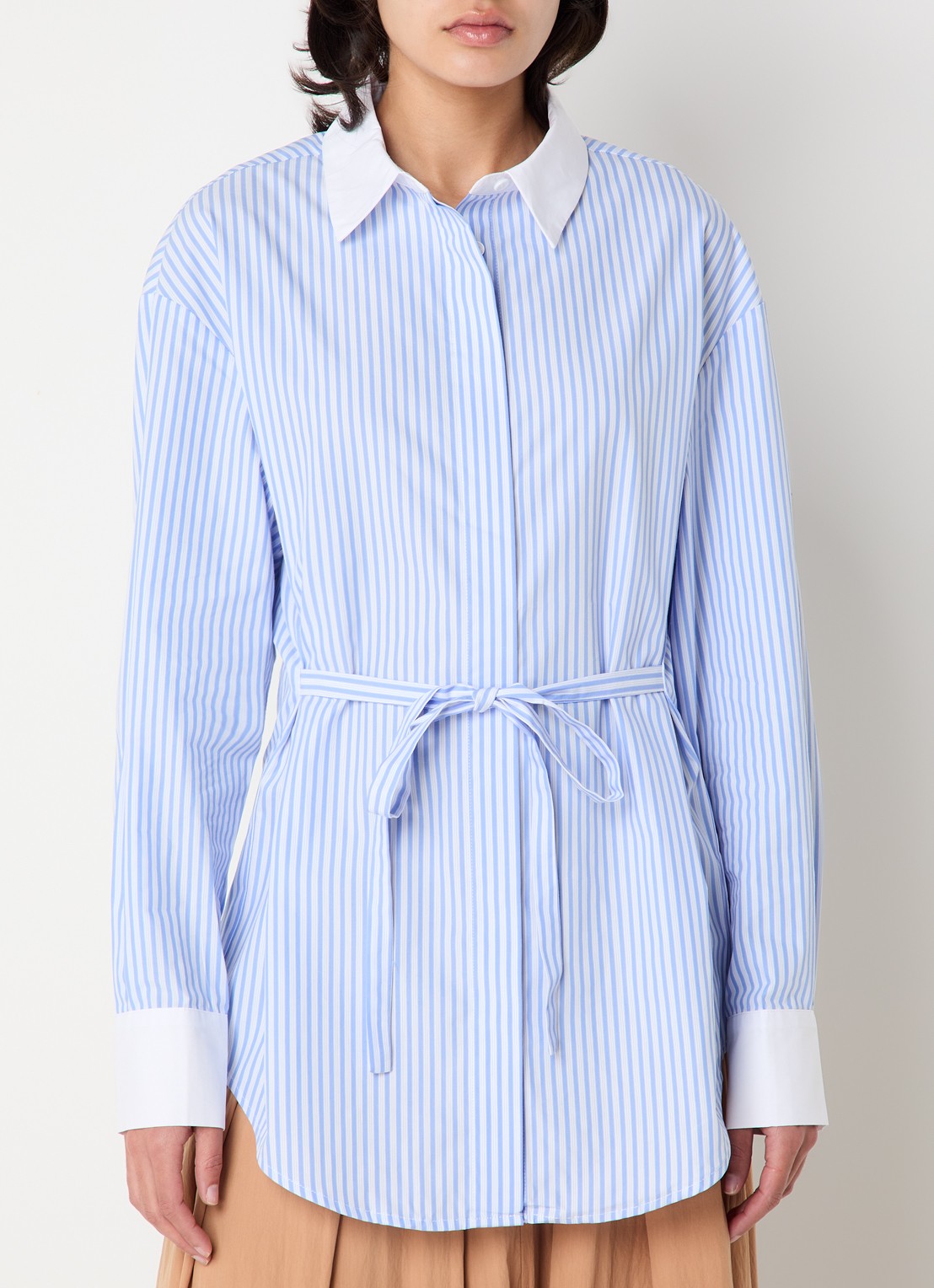 Josephine & Co Brice blouse lichtblauwe streep - achterkant lichtblauw