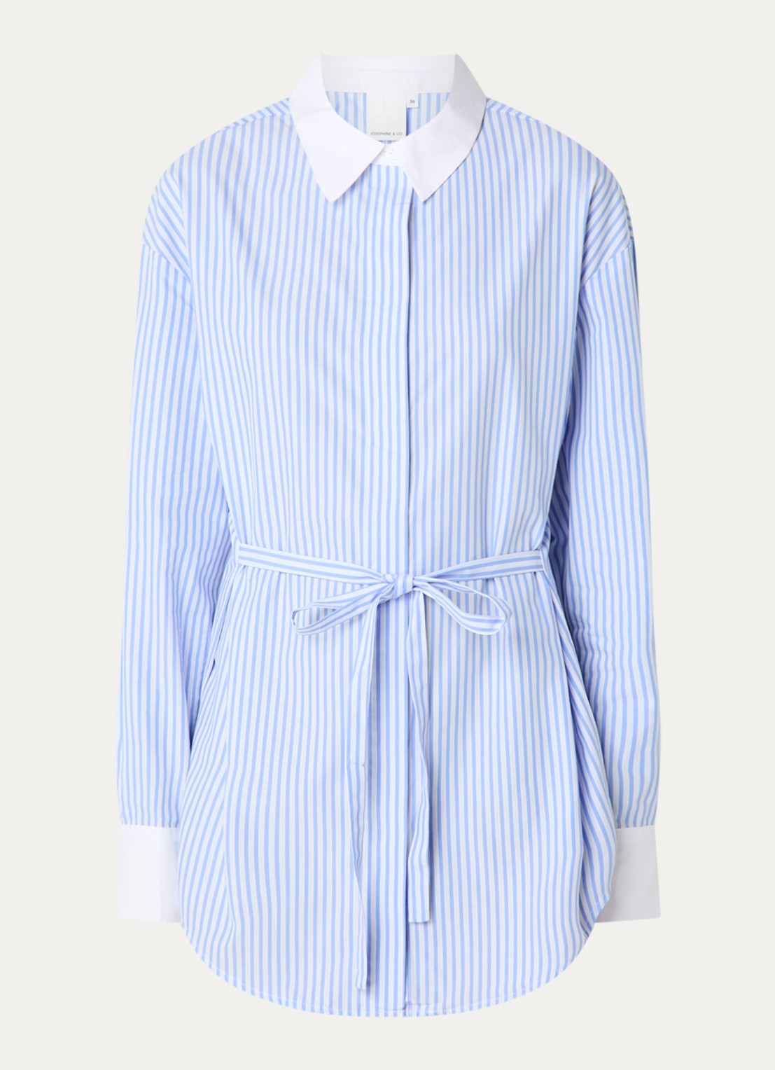 Josephine & Co Brice blouse lichtblauwe streep - voorkant 2 lichtblauw