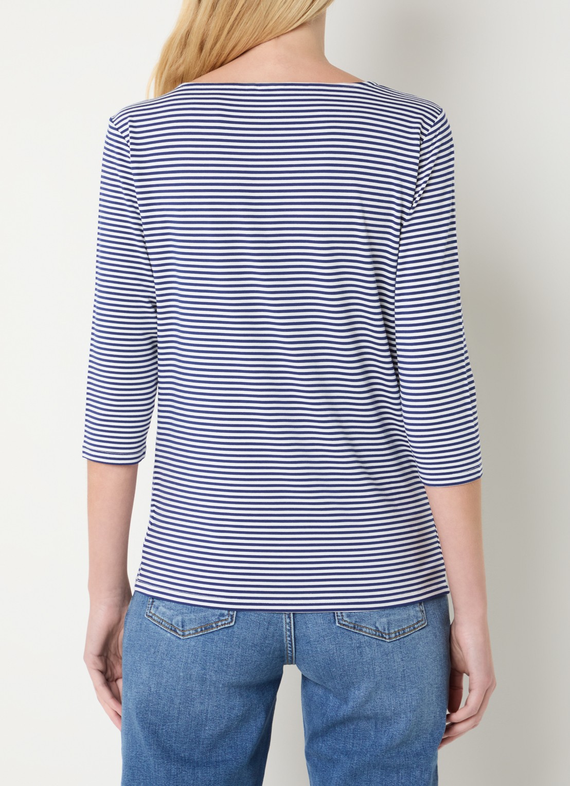 Josephine & Co Brit T-shirt met boothals en streepprint - achterkant 4 donkerblauw