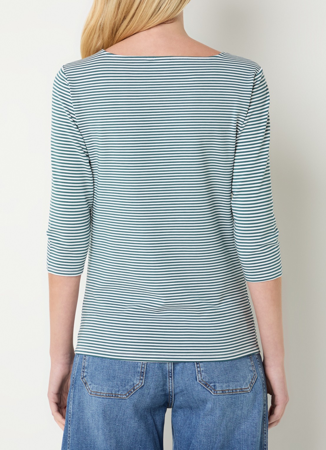 Josephine & Co Brit T-shirt met boothals en streepprint - achterkant 4 groen