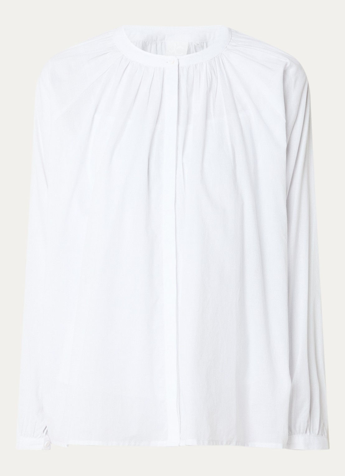 Josephine & Co Brooklynn blouse met stolpplooi en ballonmouw - voorkant wit