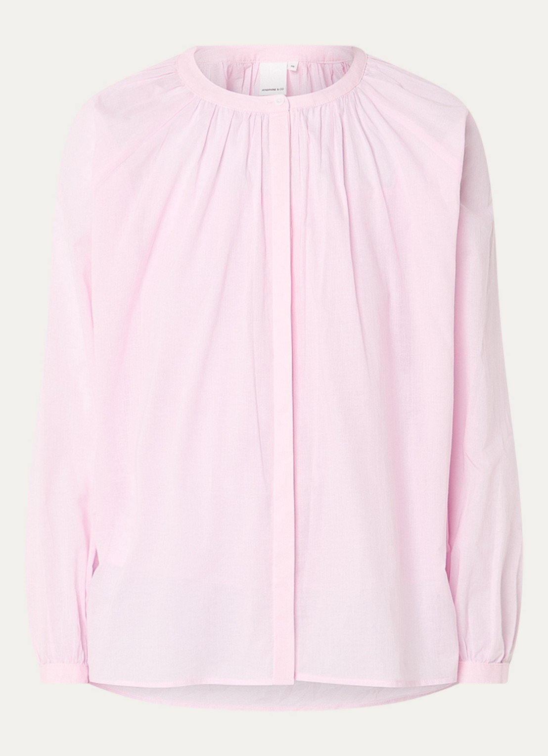 Josephine & Co Brooklynn blouse met stolpplooi en ballonmouw - voorkant lichtroze